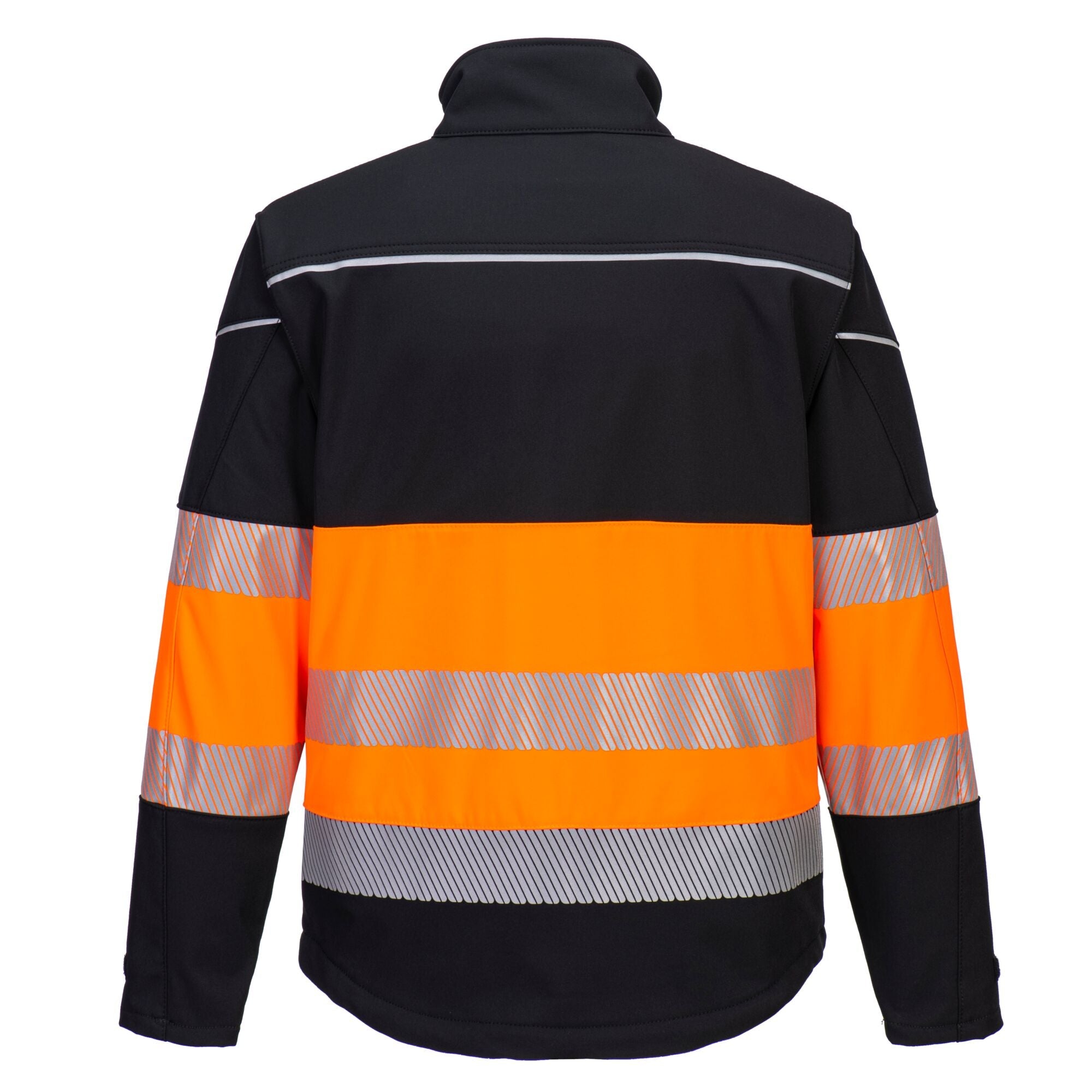 PW3 Hi-Vis Softshell jas (3L) Klasse 1 - Zwart/Oranje - achterkant