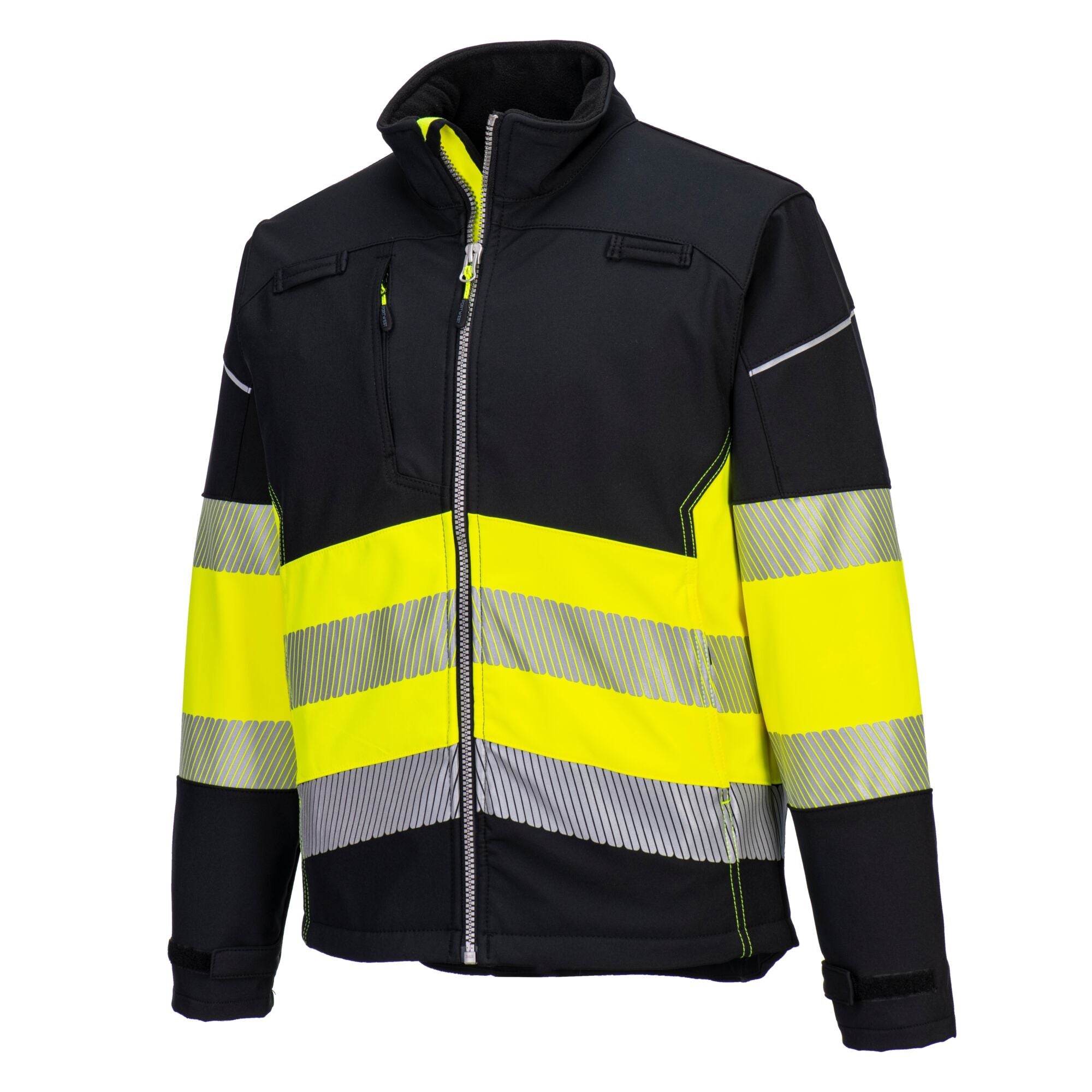 PW3 Hi-Vis Softshell jas (3L) Klasse 1 - Zwart/geel - opname 2