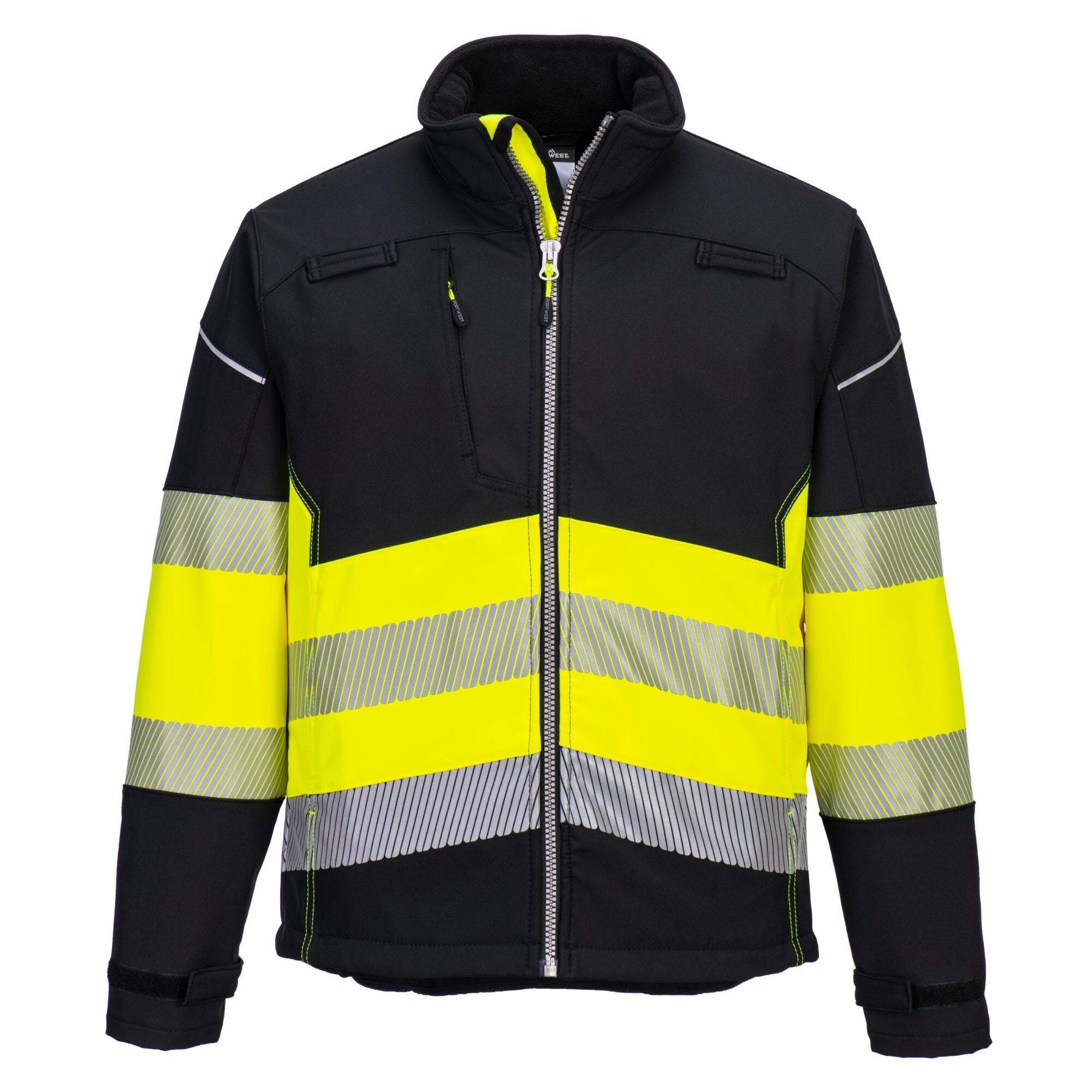 PW3 Hi-Vis Softshell jas (3L) Klasse 1 - Zwart/geel