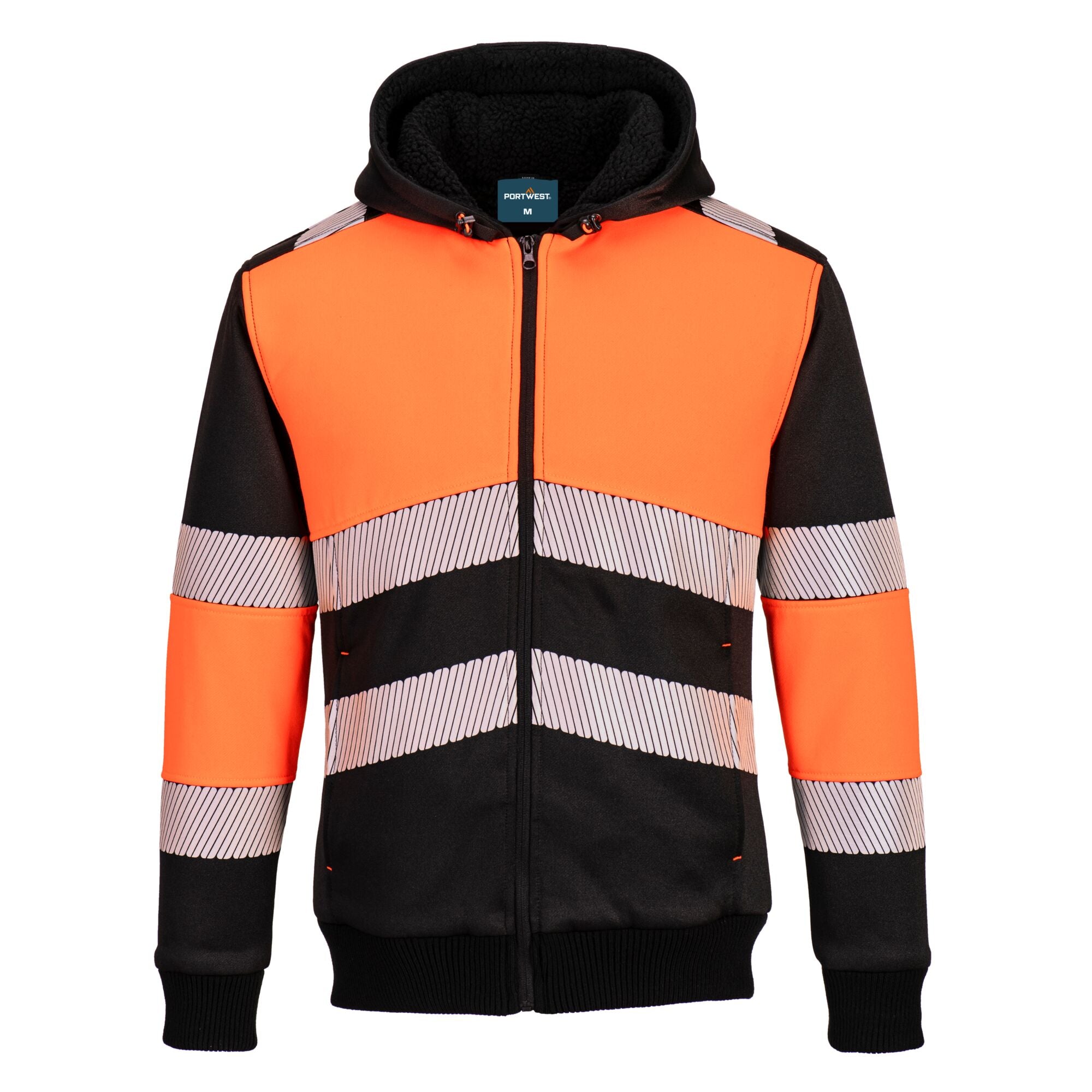 PW3 Klasse 1 Winter Hoodie met rits - Oranje/Zwart