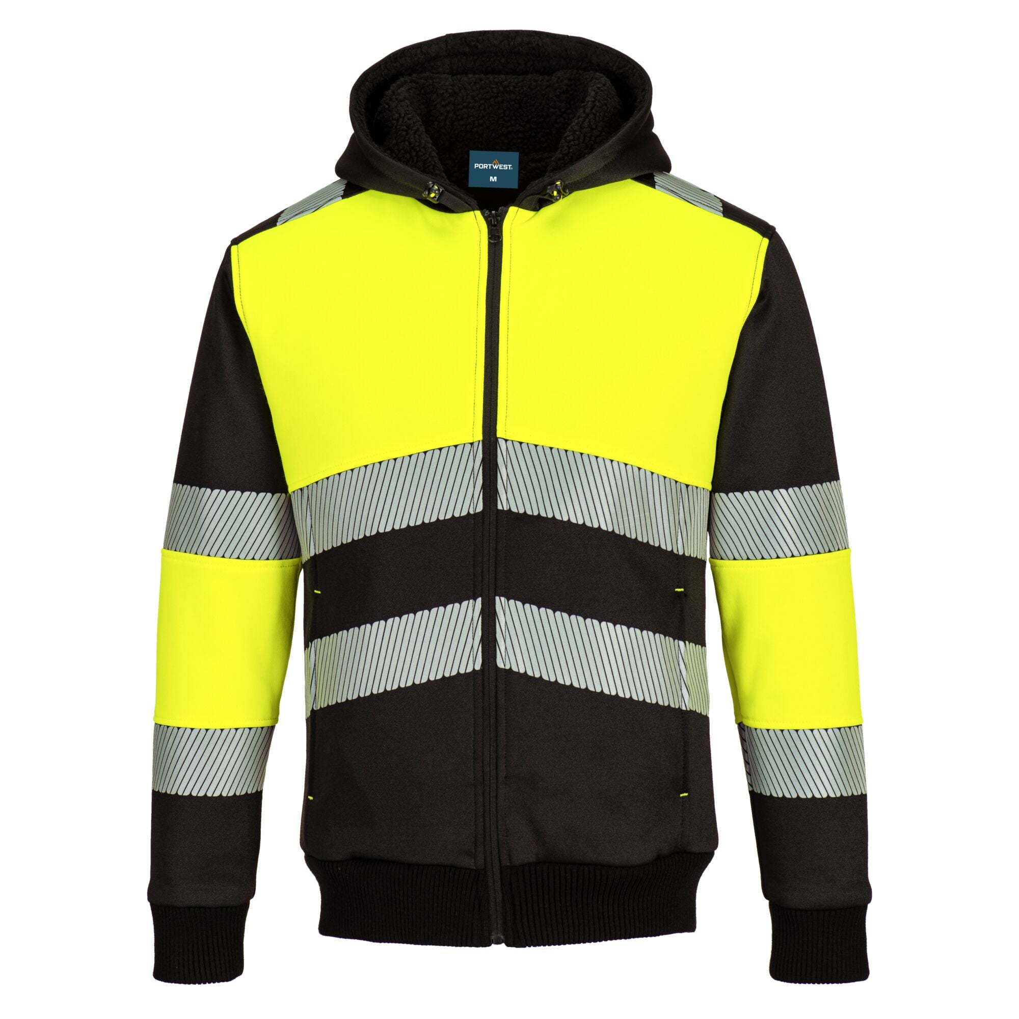 PW3 Klasse 1 Winter Hoodie met rits - Geel/Zwart