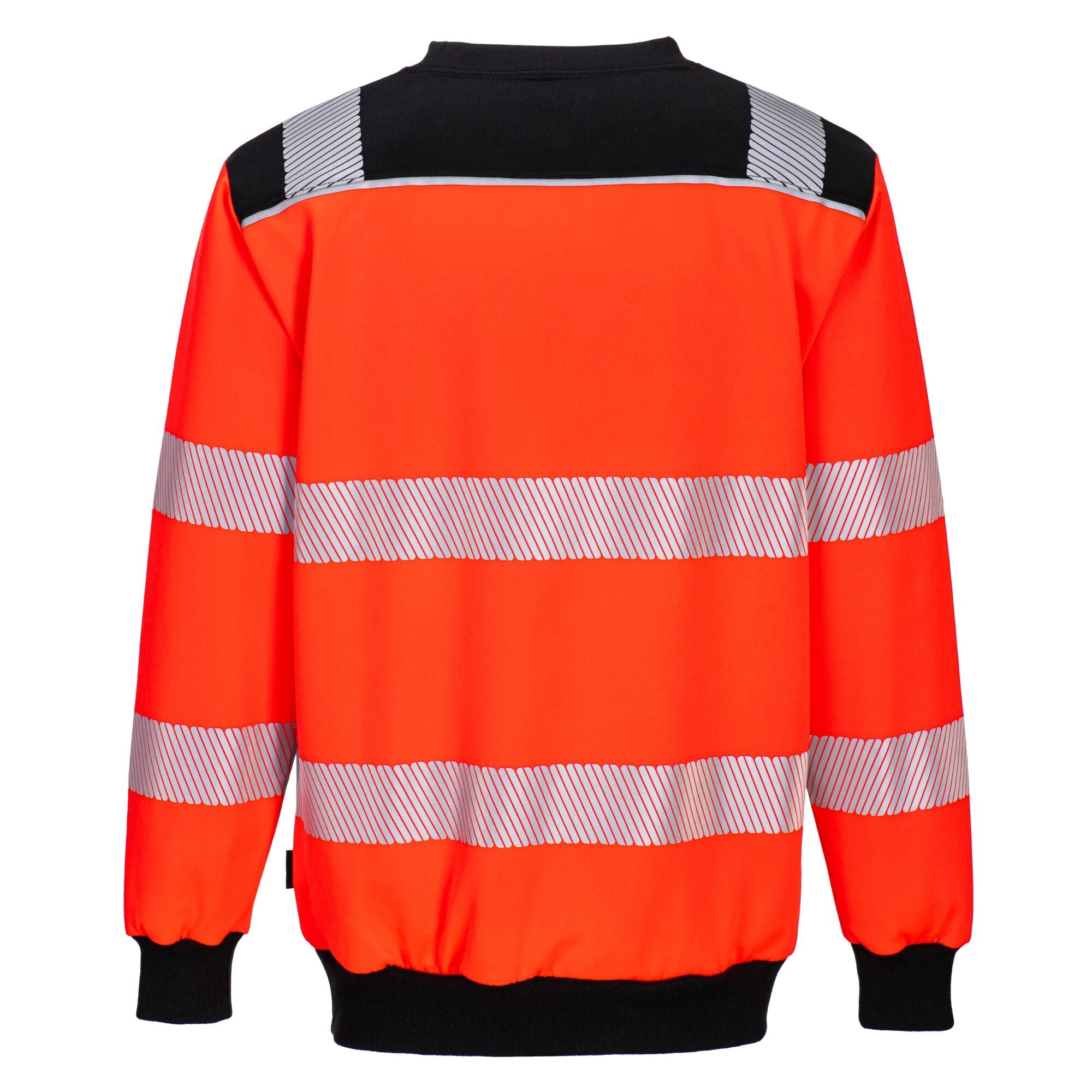 PW3 Hi-Vis Sweatshirt met ronde hals - Rood/Zwart - achterkant