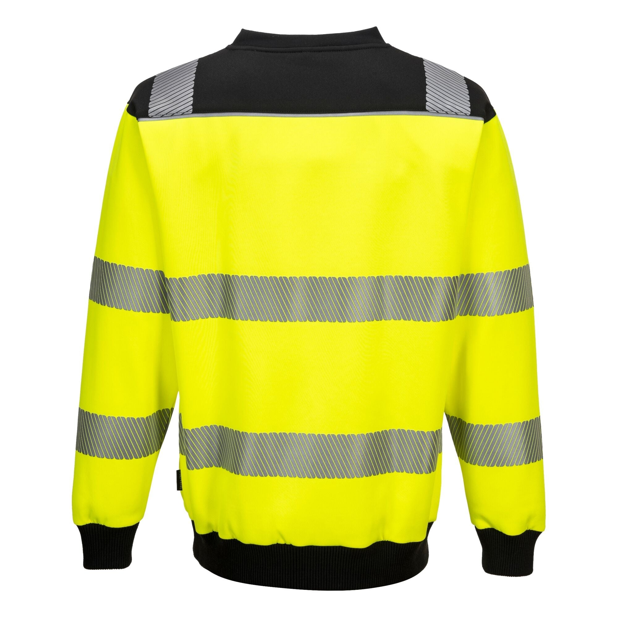 PW3 Hi-Vis Sweatshirt met ronde hals - Geel/Zwart - achterkant