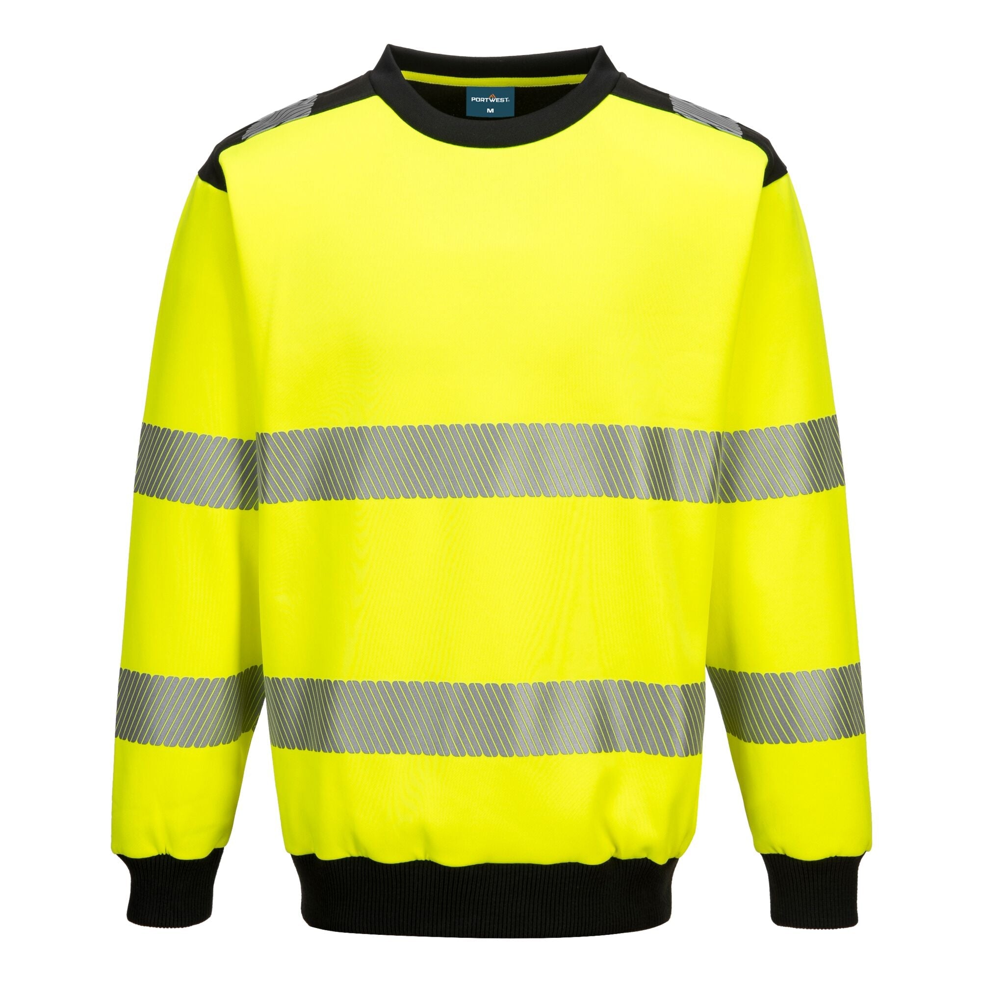 PW3 Hi-Vis Sweatshirt met ronde hals - Geel/Zwart