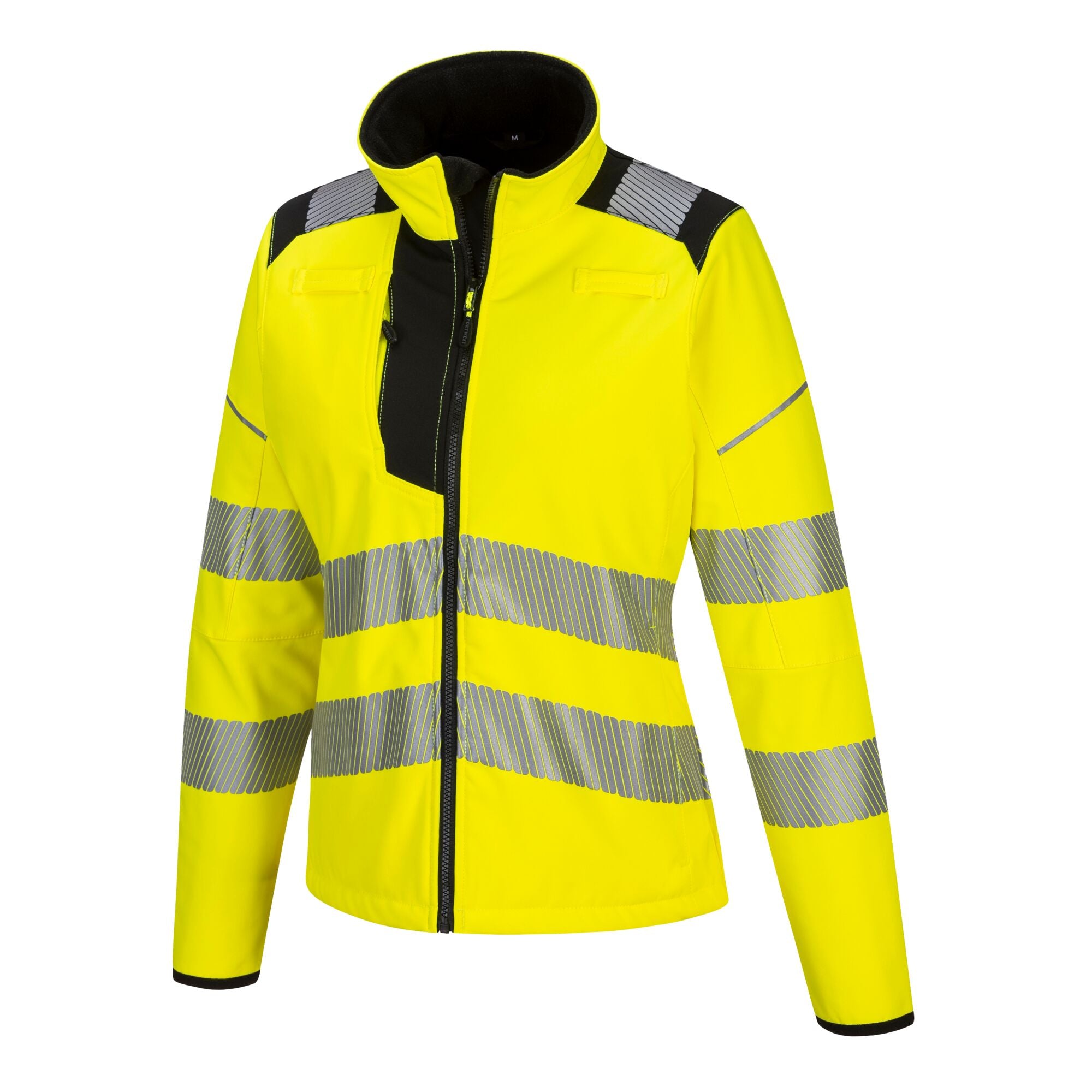 PW3 Hi-Vis Softshell jas voor dames - Geel/Zwart - opname 2