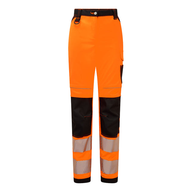 PW3 Hi-Vis Women's Stretch Work Trousers - Orange/Black