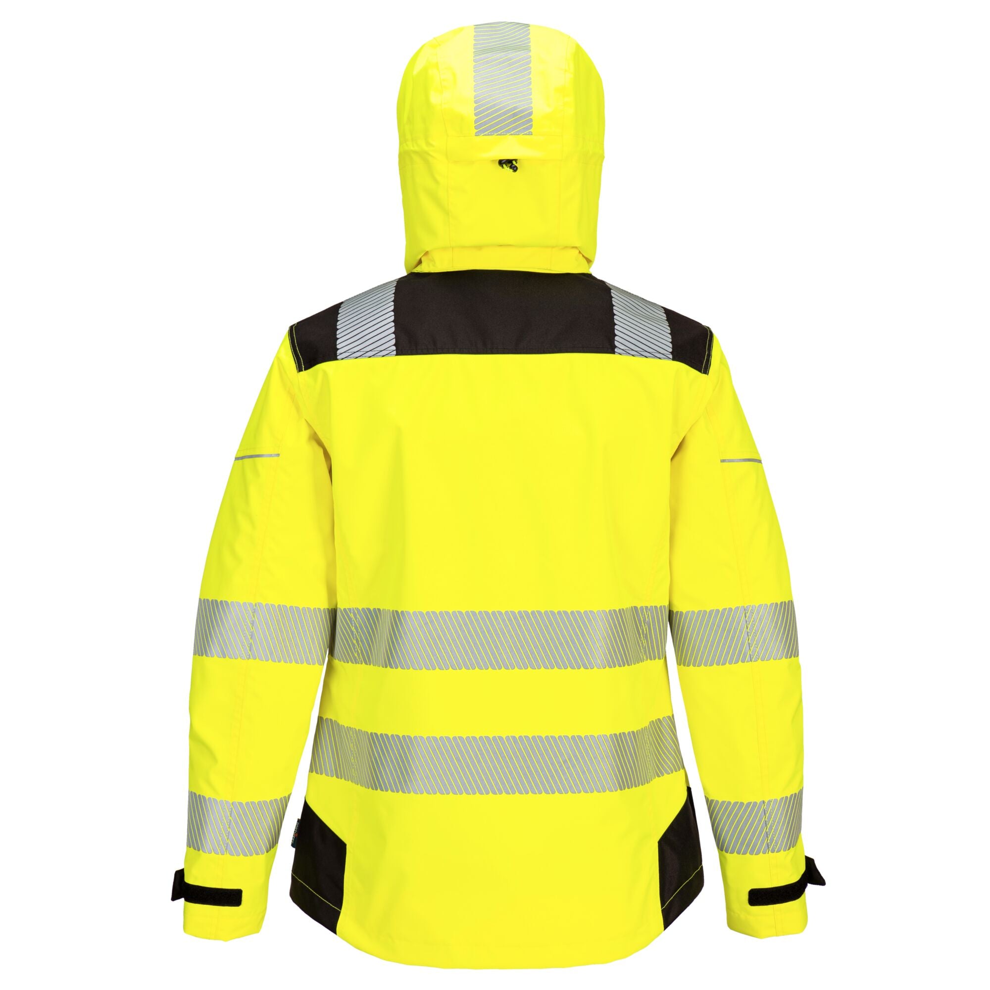 PW3 Hi-Vis Dames Regenjack - Geel/Zwart - achterkant