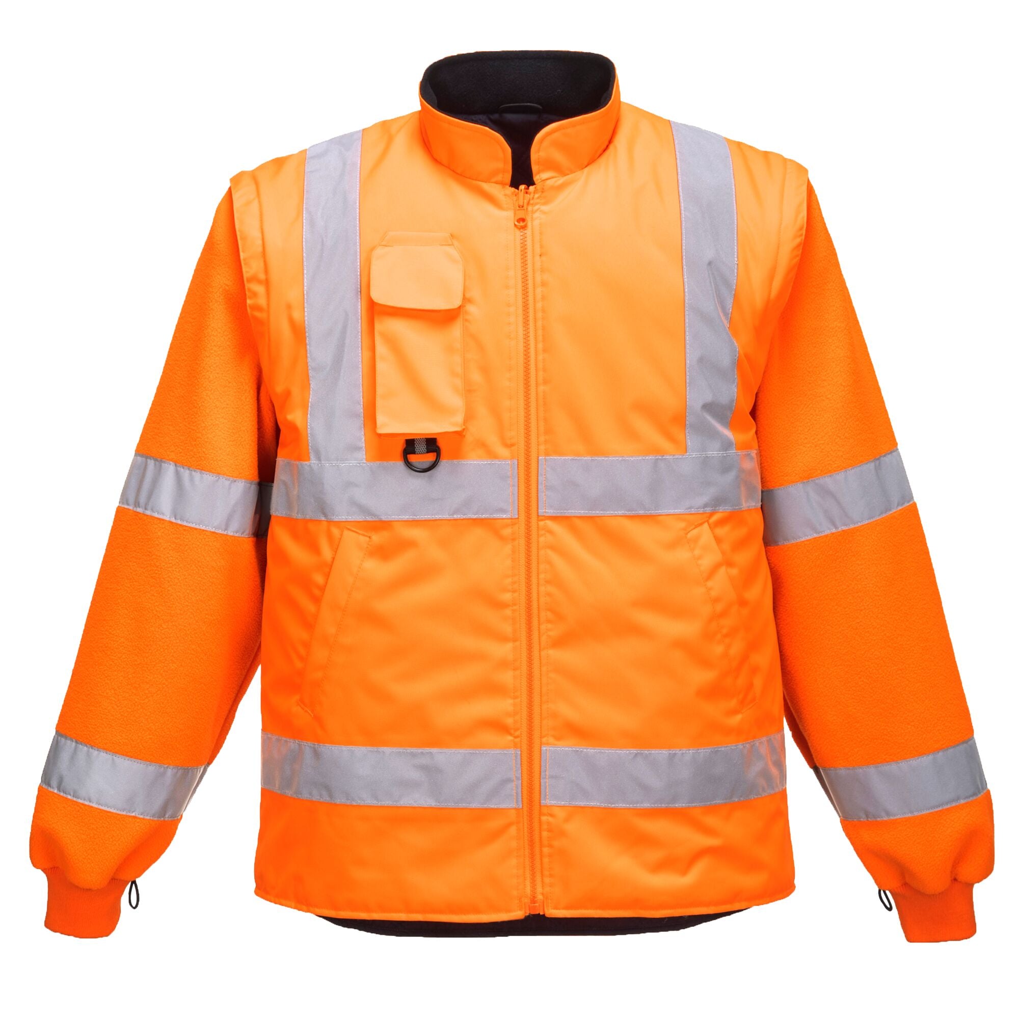 Hi-Vis Ademend 7-in-1 Verkeersjack - Oranje - opname 5