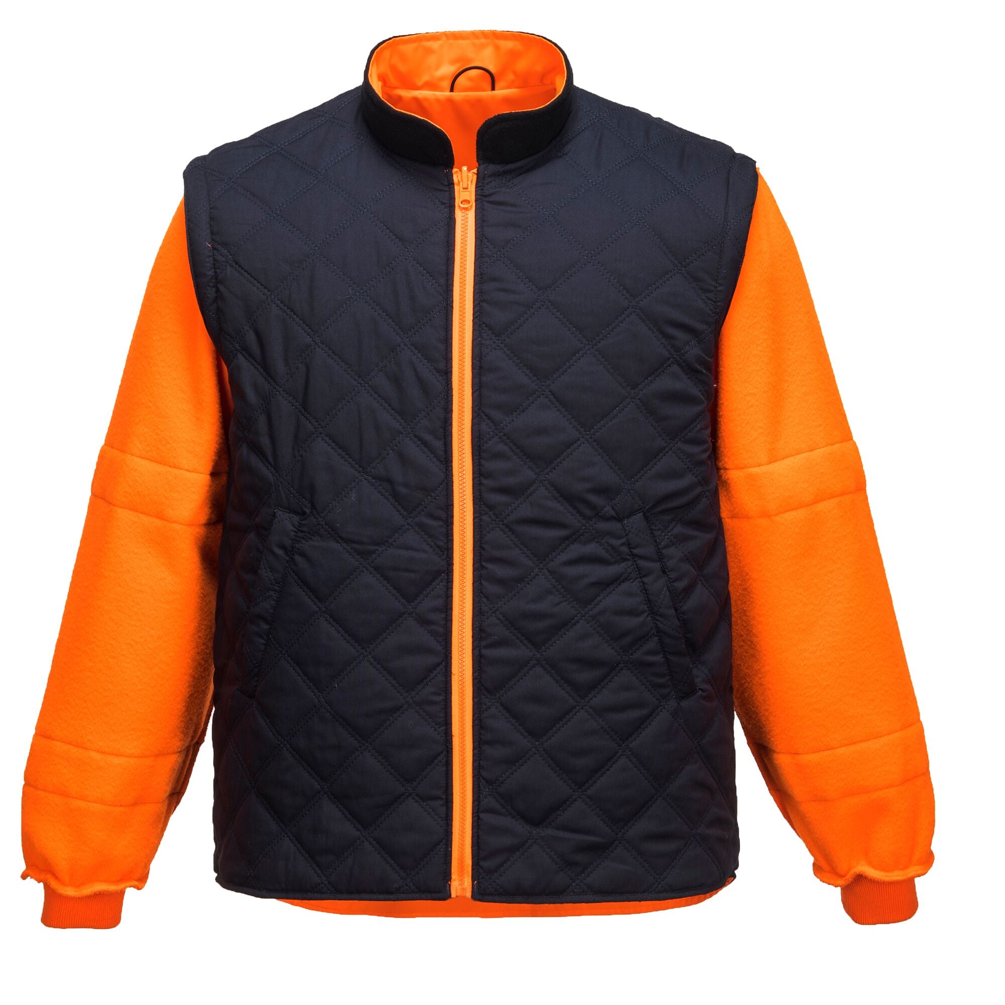 Hi-Vis Ademend 7-in-1 Verkeersjack - Oranje - opname 6
