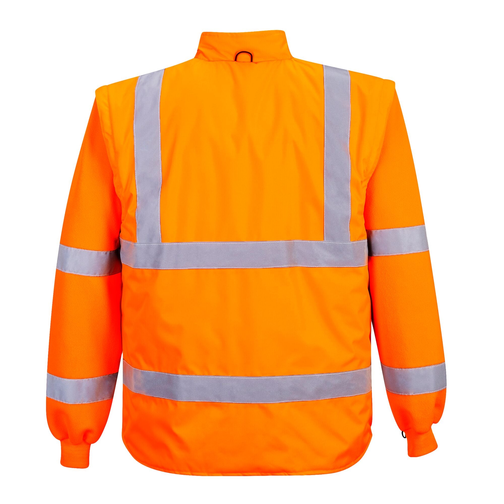 Hi-Vis Ademend 7-in-1 Verkeersjack - Oranje - achterkant