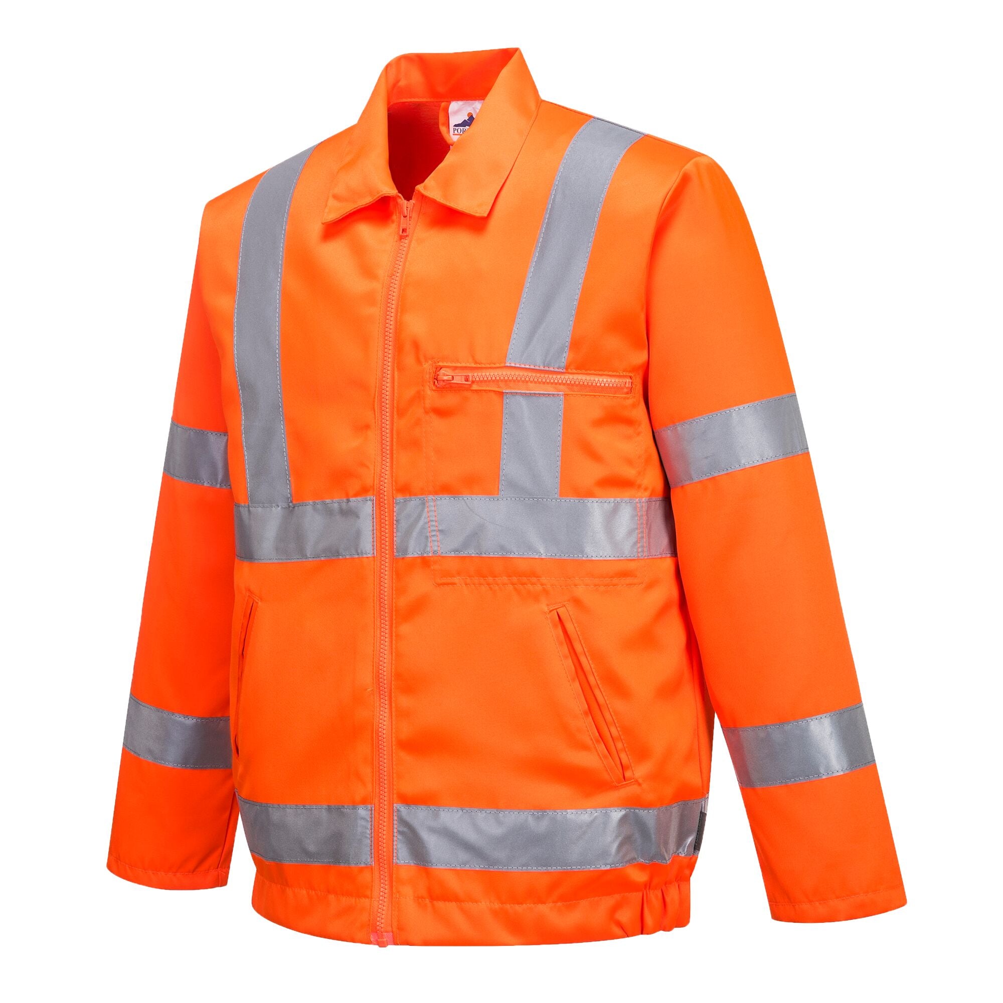 Hi-Vis Polyester Katoenen Bomberjack - Oranje - opname 2
