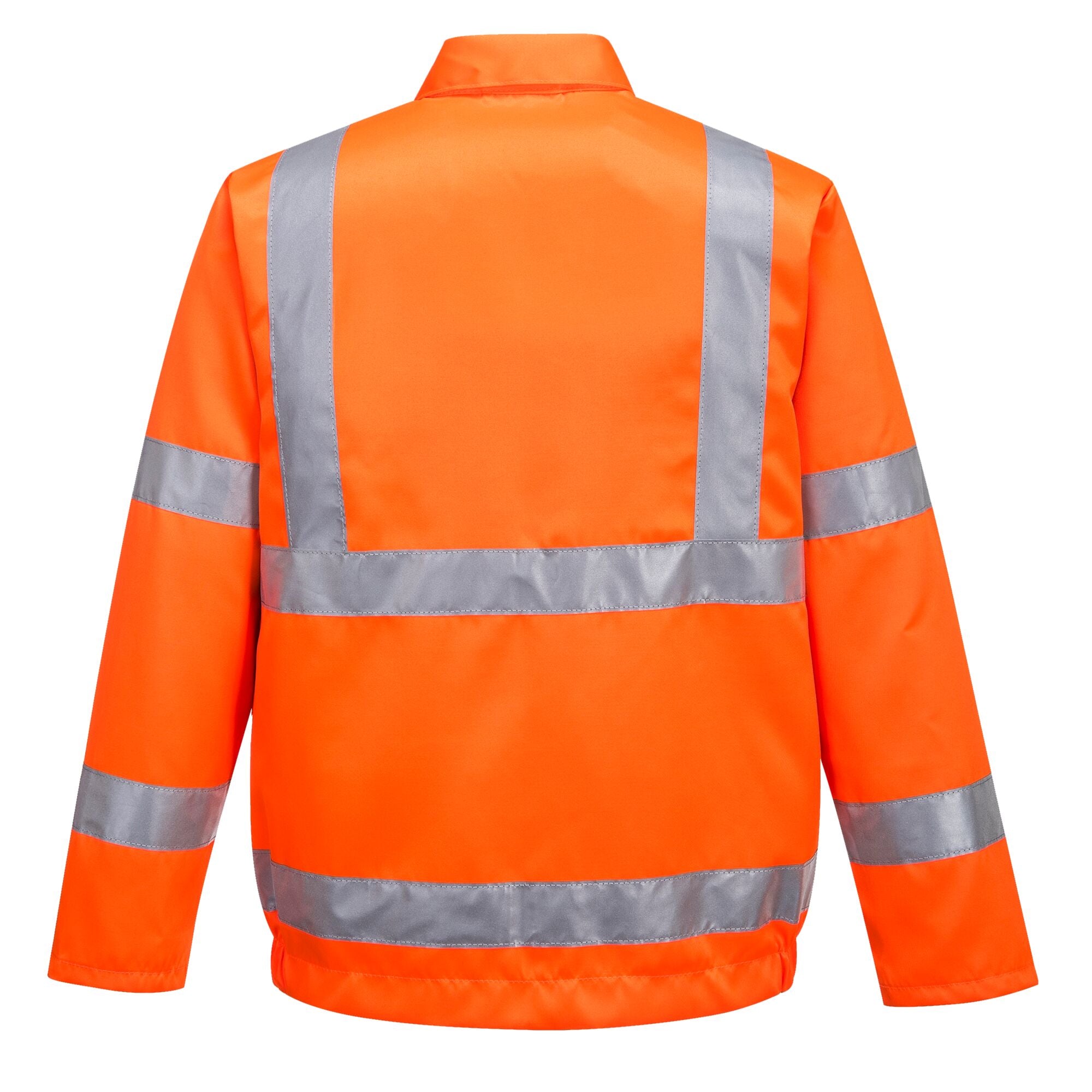 Hi-Vis Polyester Katoenen Bomberjack - Oranje - achterkant