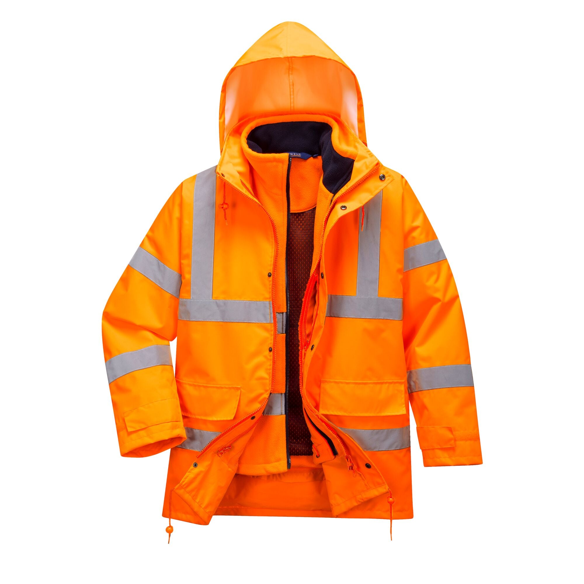 Hi-Vis Ademend Jack Jas (interactive) - Oranje - opname 3