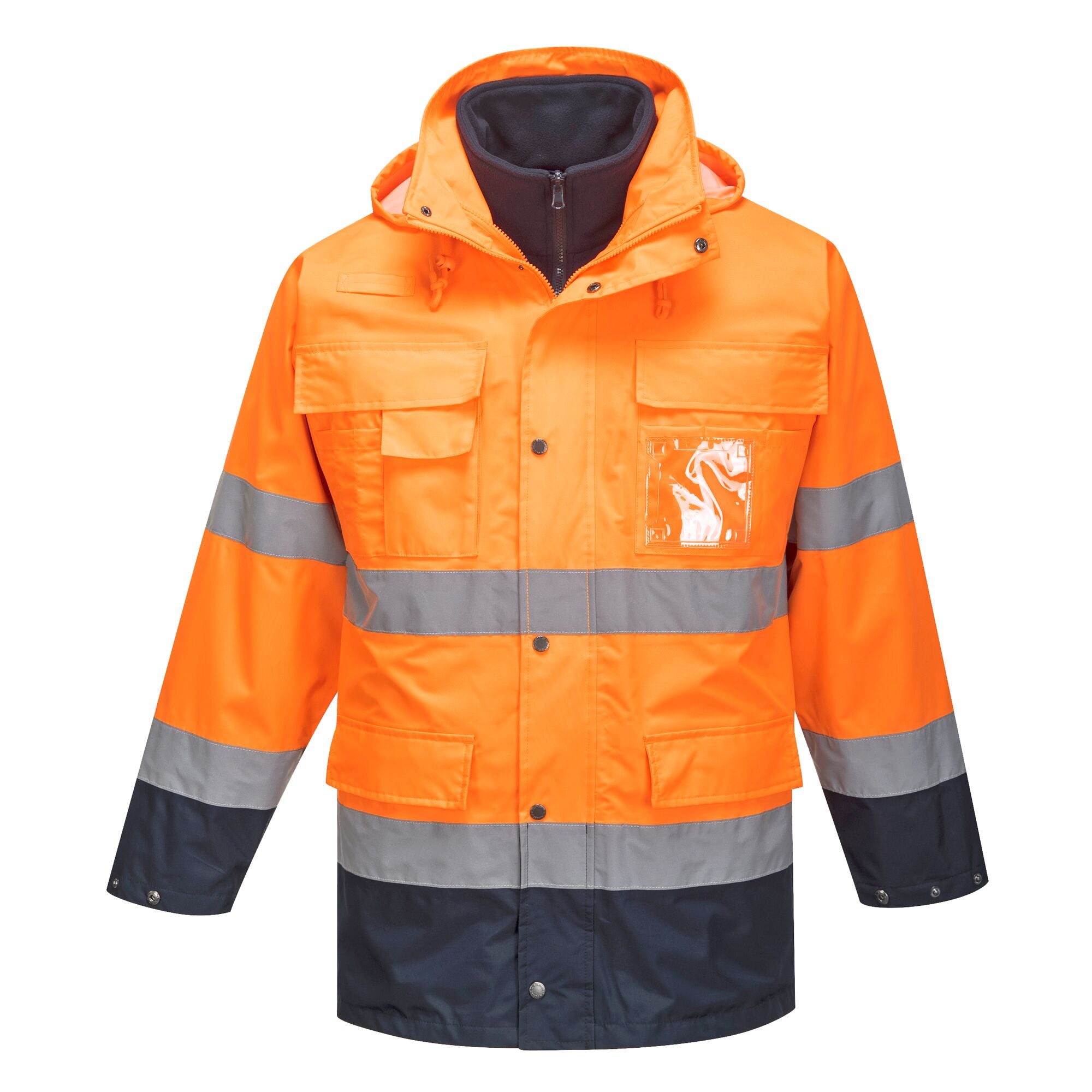 Hi-Vis Lite 3 in 1 contrast Jack - Oranje/Marine - opname 4
