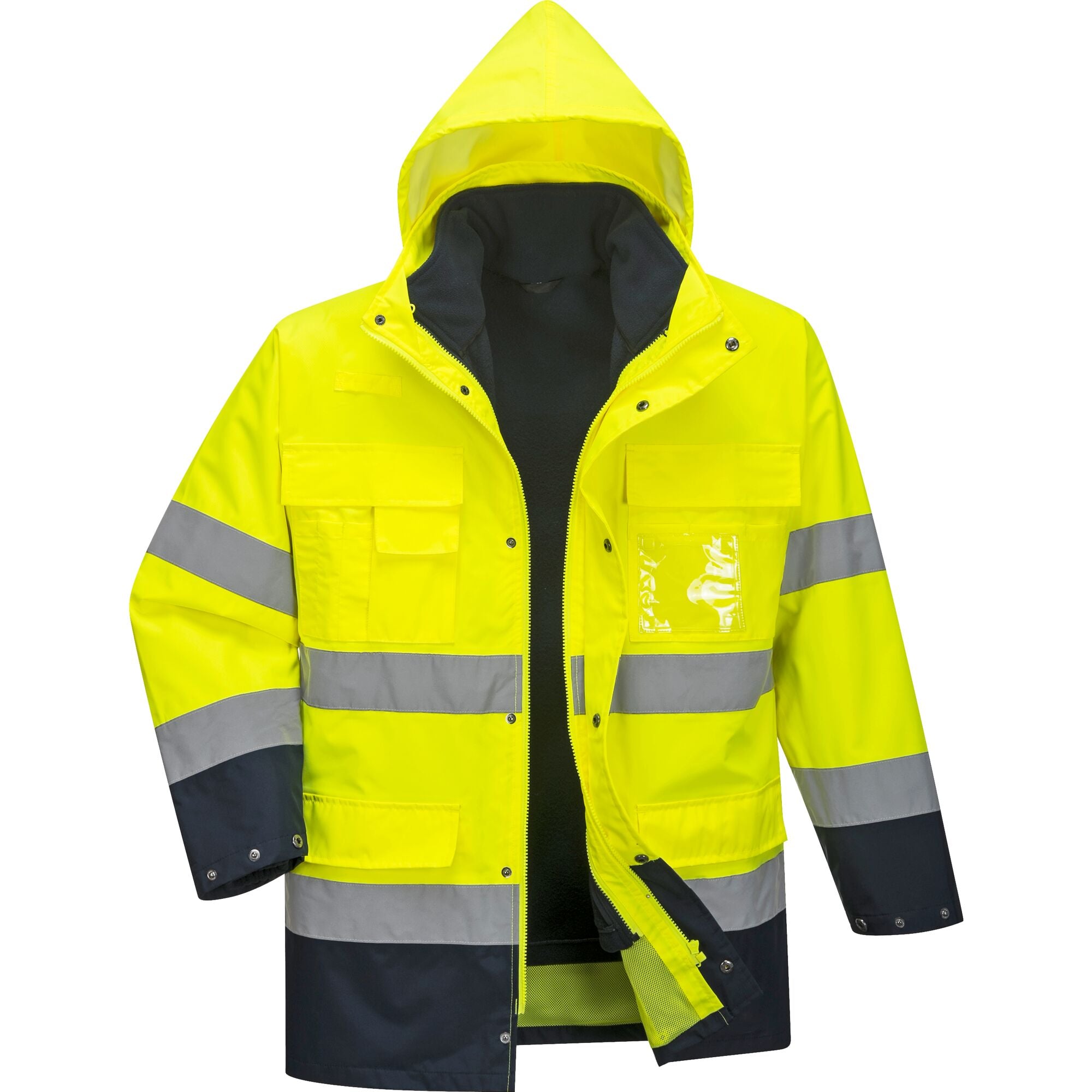 Hi-Vis Lite 3 in 1 contrast Jack - Geel/Marine - opname 3