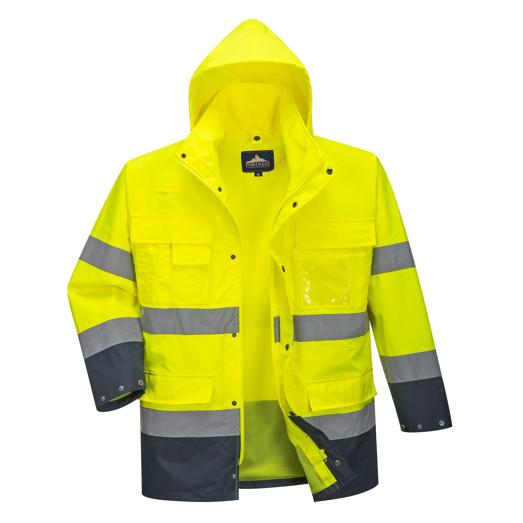 Hi-Vis Lite 3 in 1 contrast Jack - Geel/Marine - opname 4