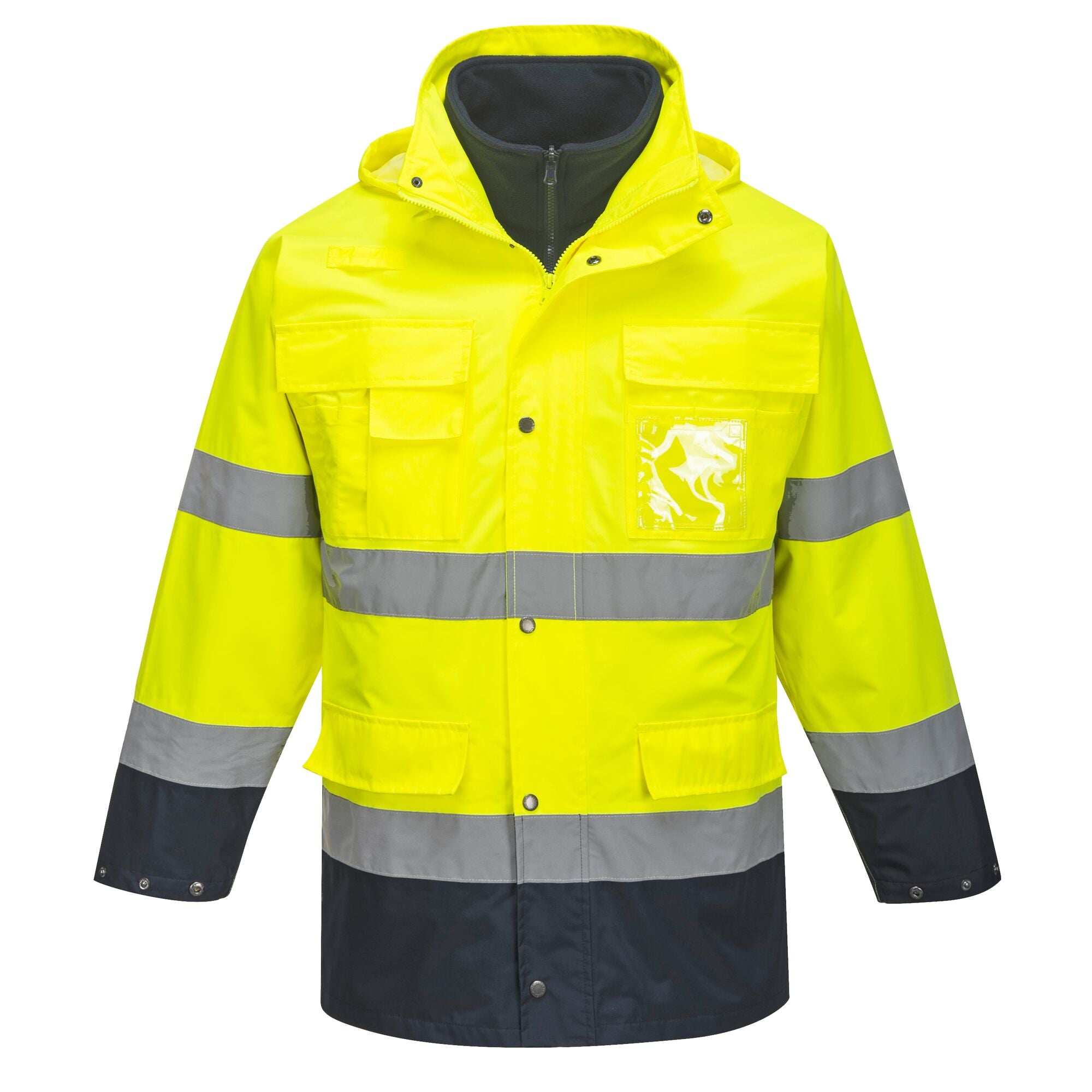 Hi-Vis Lite 3 in 1 contrast Jack - Geel/Marine - opname 5