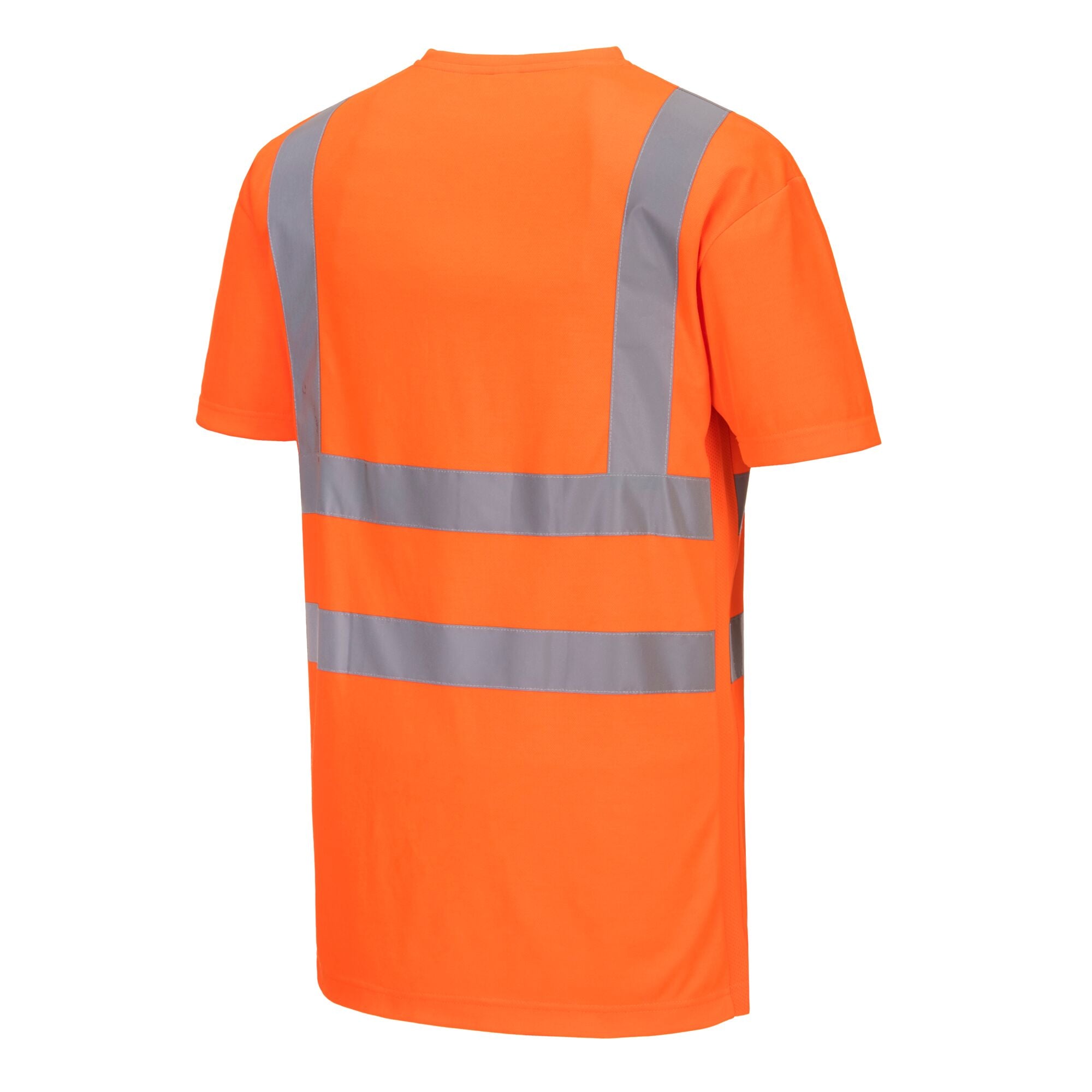T-shirt met mesh en V-hals - Oranje - opname 3