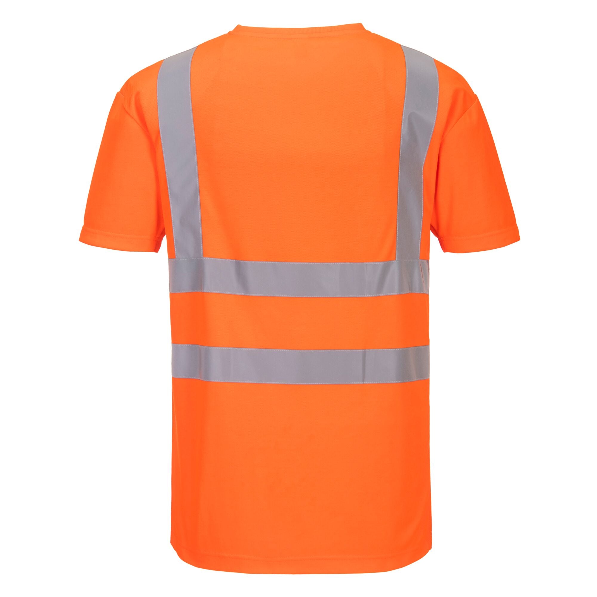 T-shirt met mesh en V-hals - Oranje - achterkant