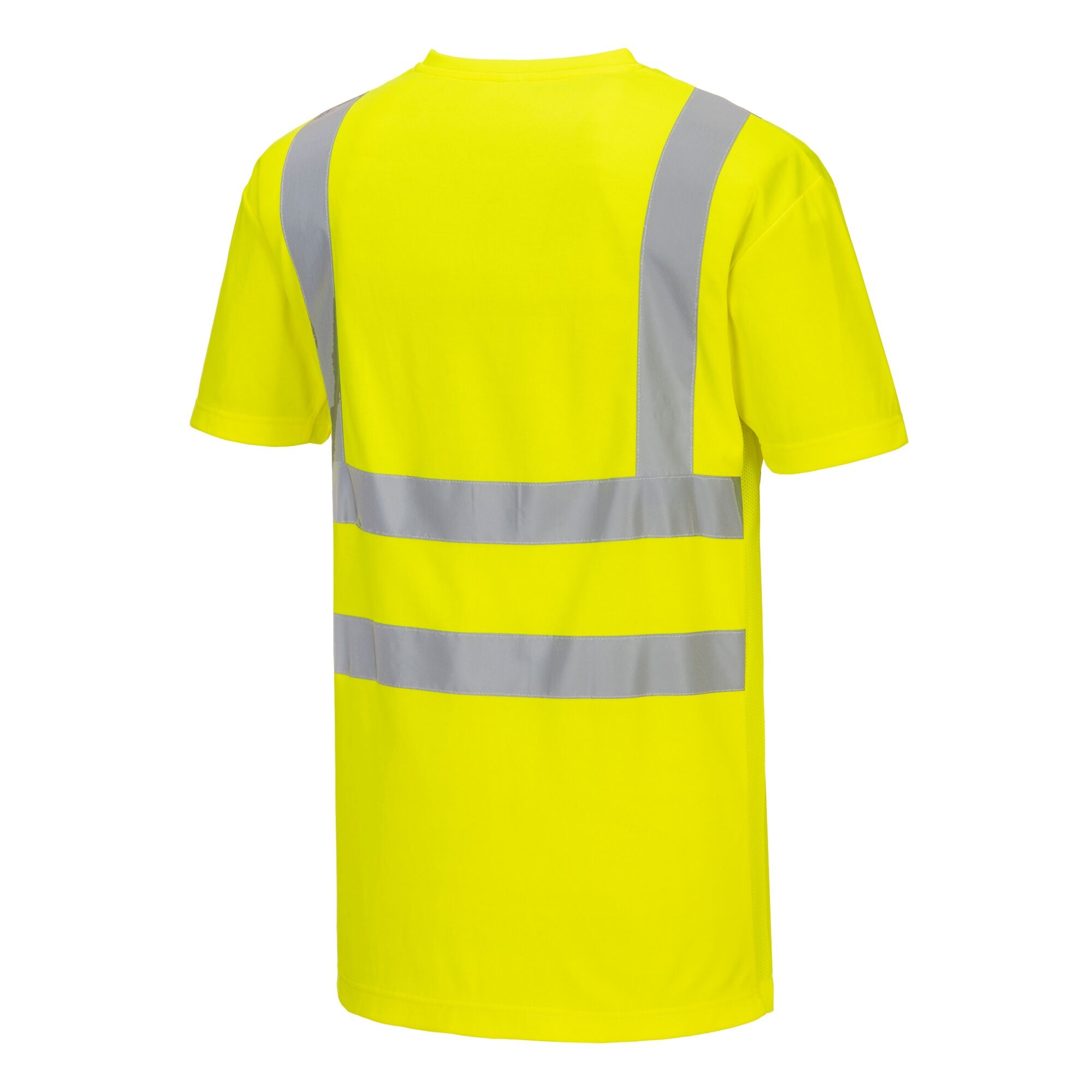 T-shirt met mesh en V-hals - Geel - opname 3