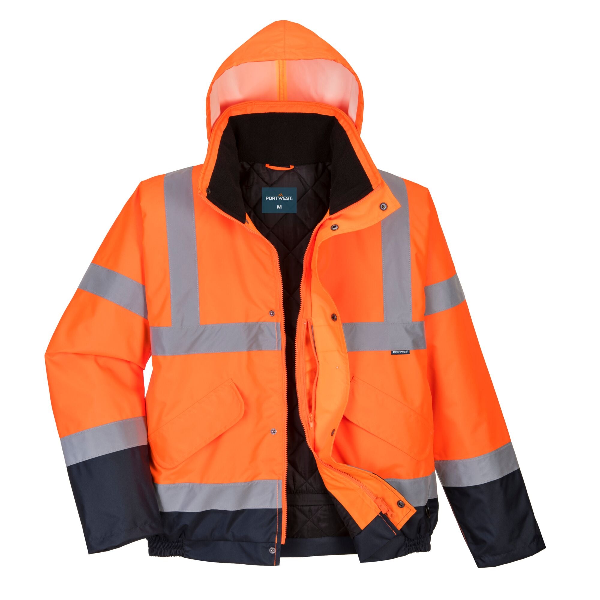 Hi-Vis tweekleuren bomberjack - Oranje/Marine