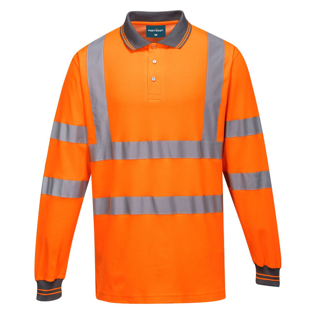 Comfort Polo lange mouw - Oranje