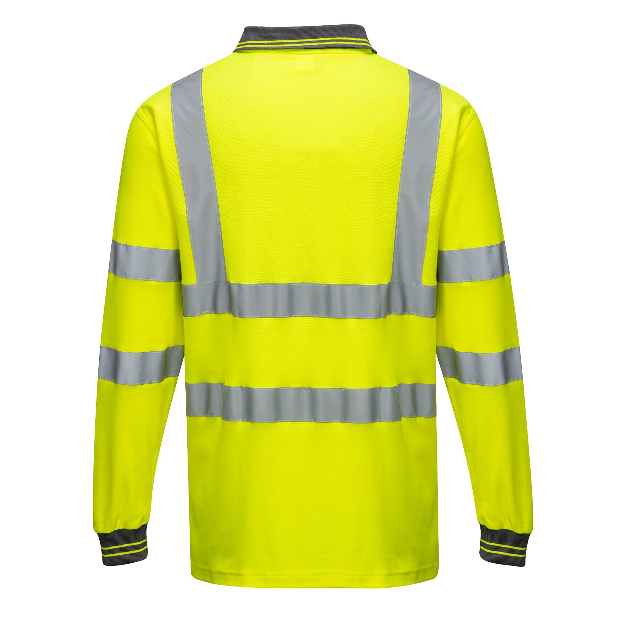 Comfort Polo lange mouw - Geel - achterkant