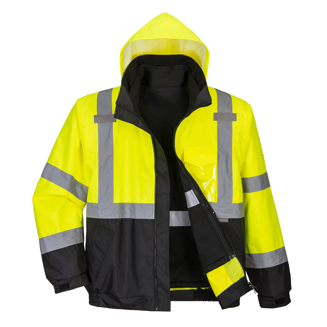 Hi-Vis 3-in-1 Kontrast-Premium-Pilotenjacke