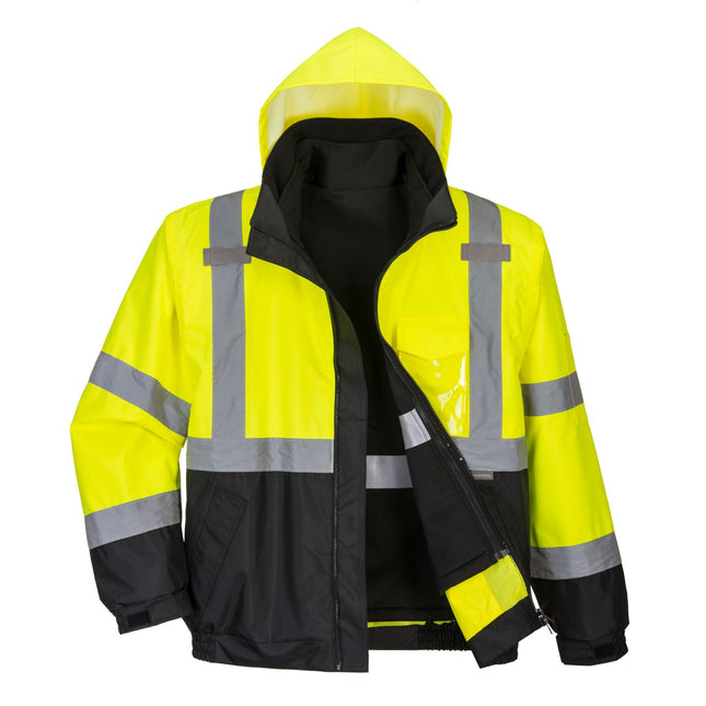 Hi-Vis Premium 3-in-1 Contrast Bomberjack - Geel/Zwart
