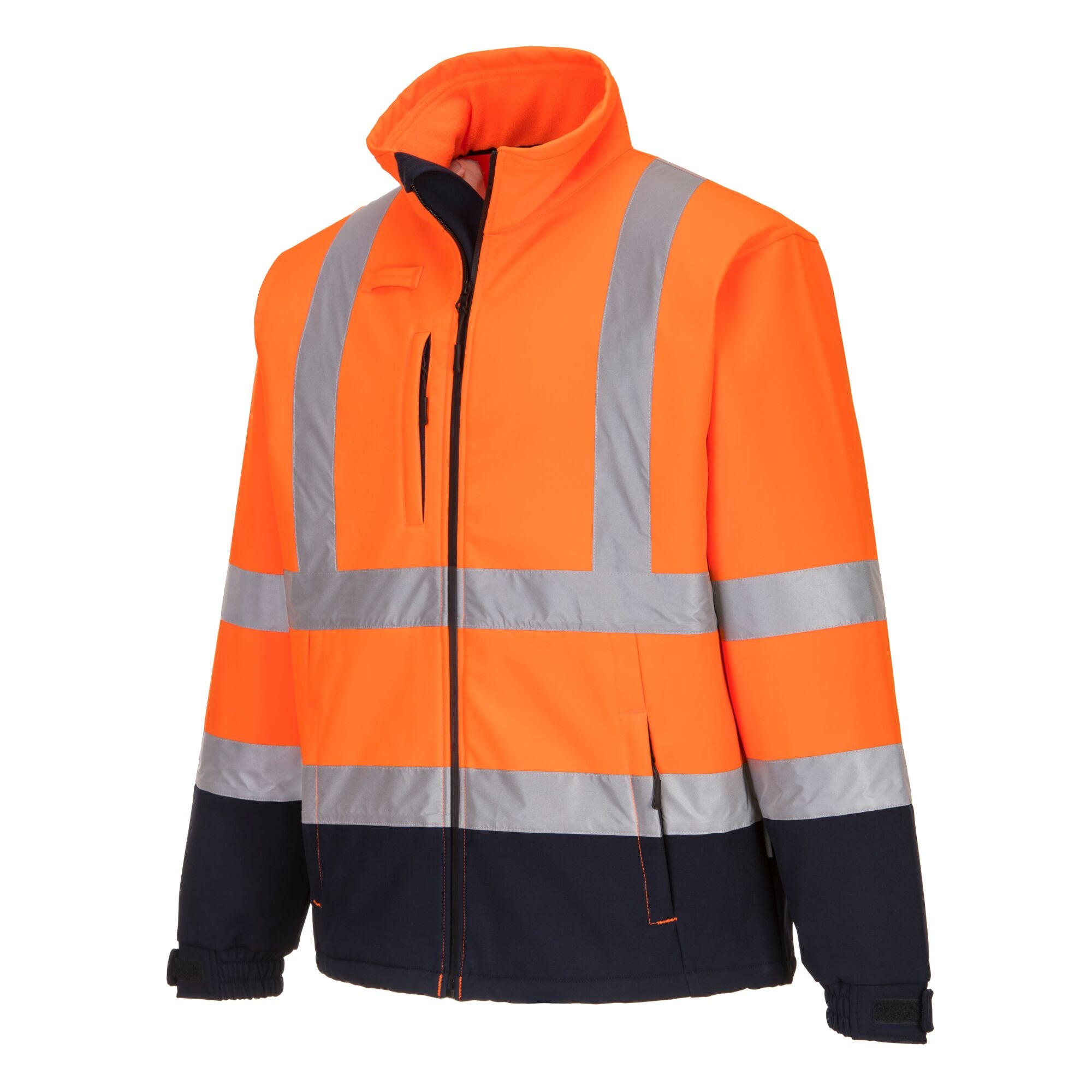 Hi-Vis contrast Softshell Softshell jas (3L) - Oranje/Marine - opname 2