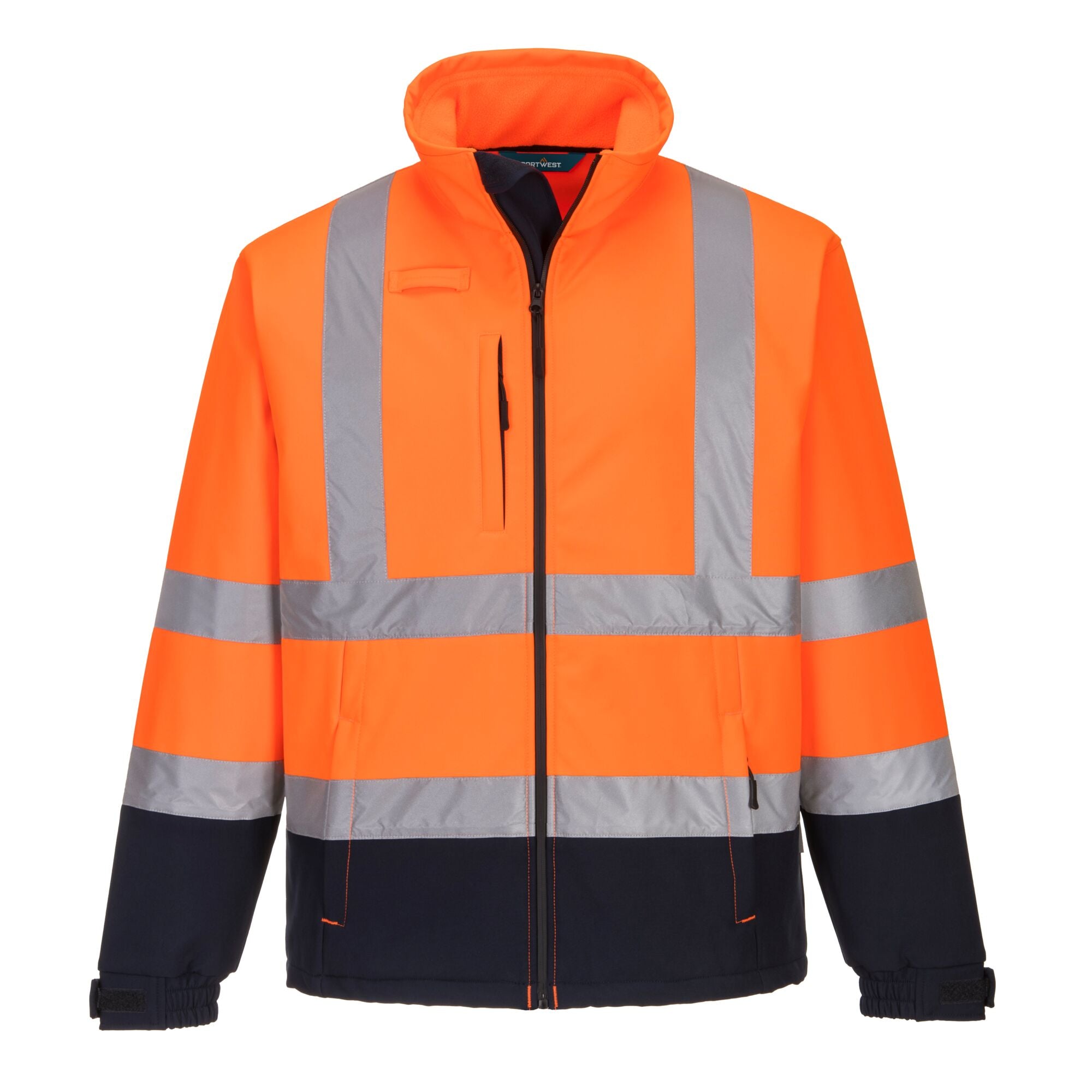 Hi-Vis contrast Softshell Softshell jas (3L) - Oranje/Marine
