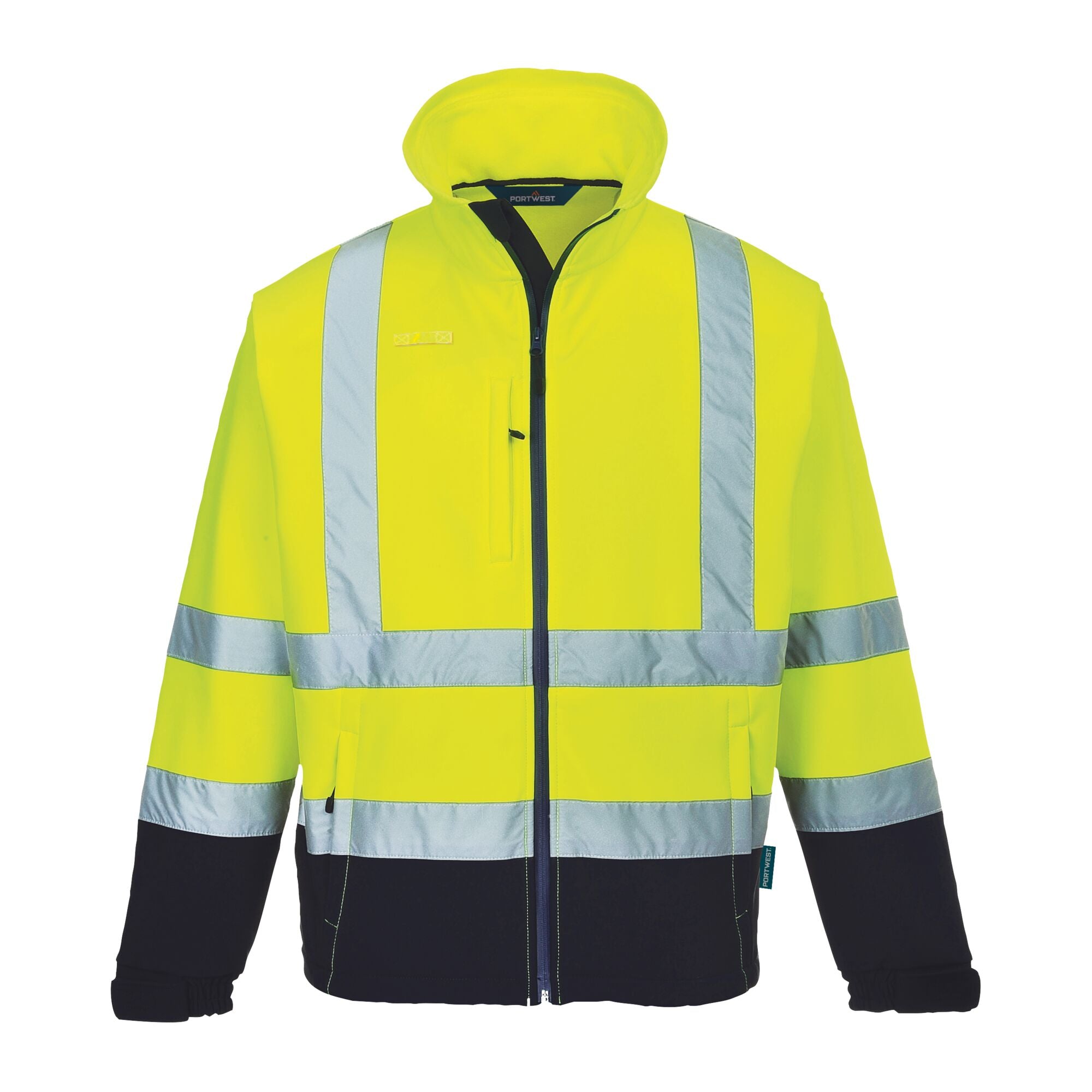 Hi-Vis contrast Softshell Softshell jas (3L) - Geel/Marine