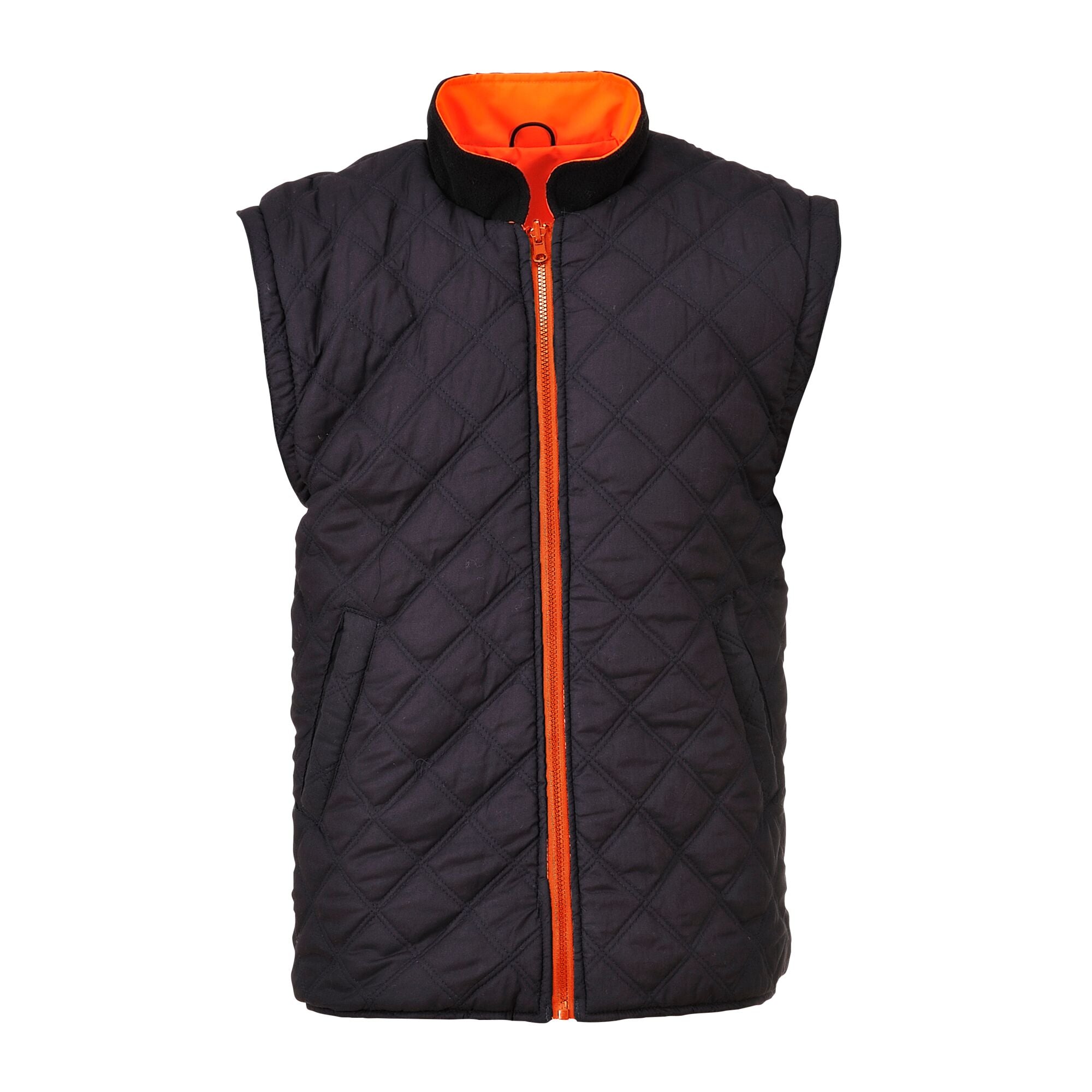 Hi-Vis 7-in-1 Contrast Verkeersjack - Oranje/Marine - opname 5
