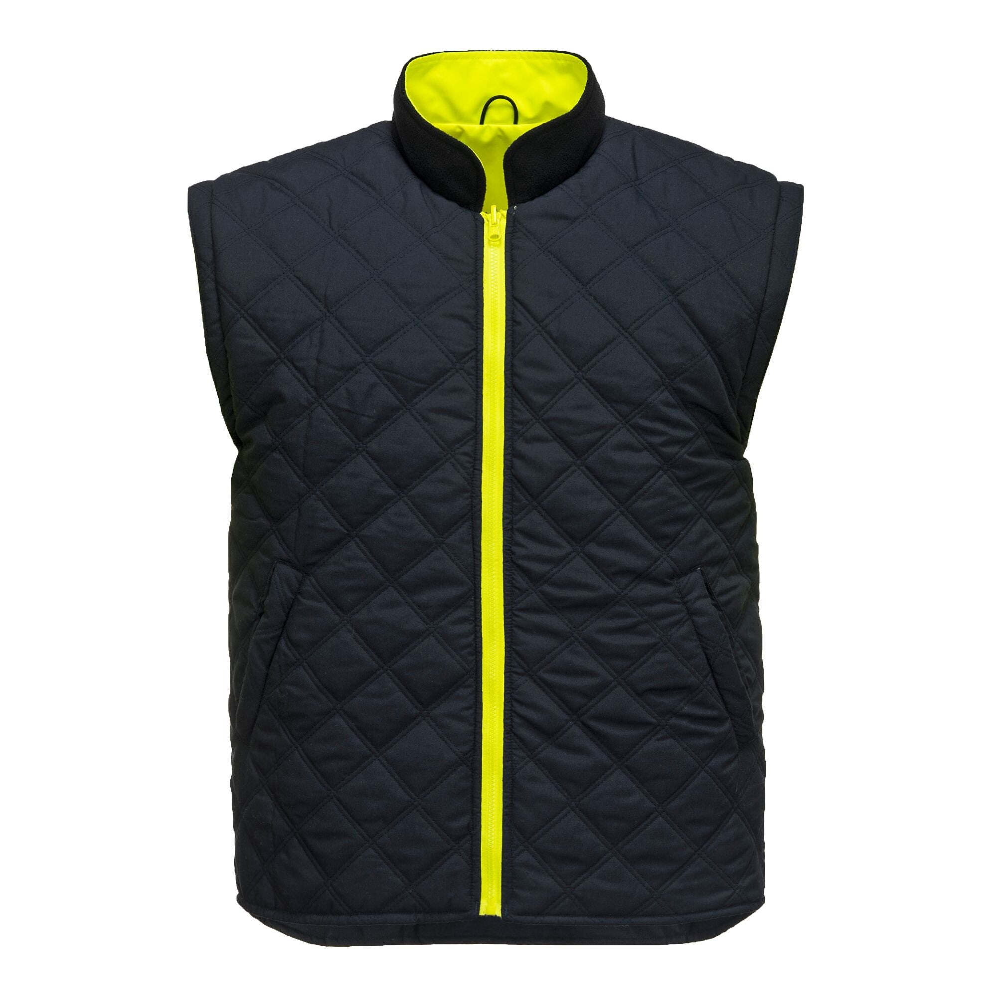 Hi-Vis 7-in-1 Contrast Verkeersjack - Geel/Marine - opname 4