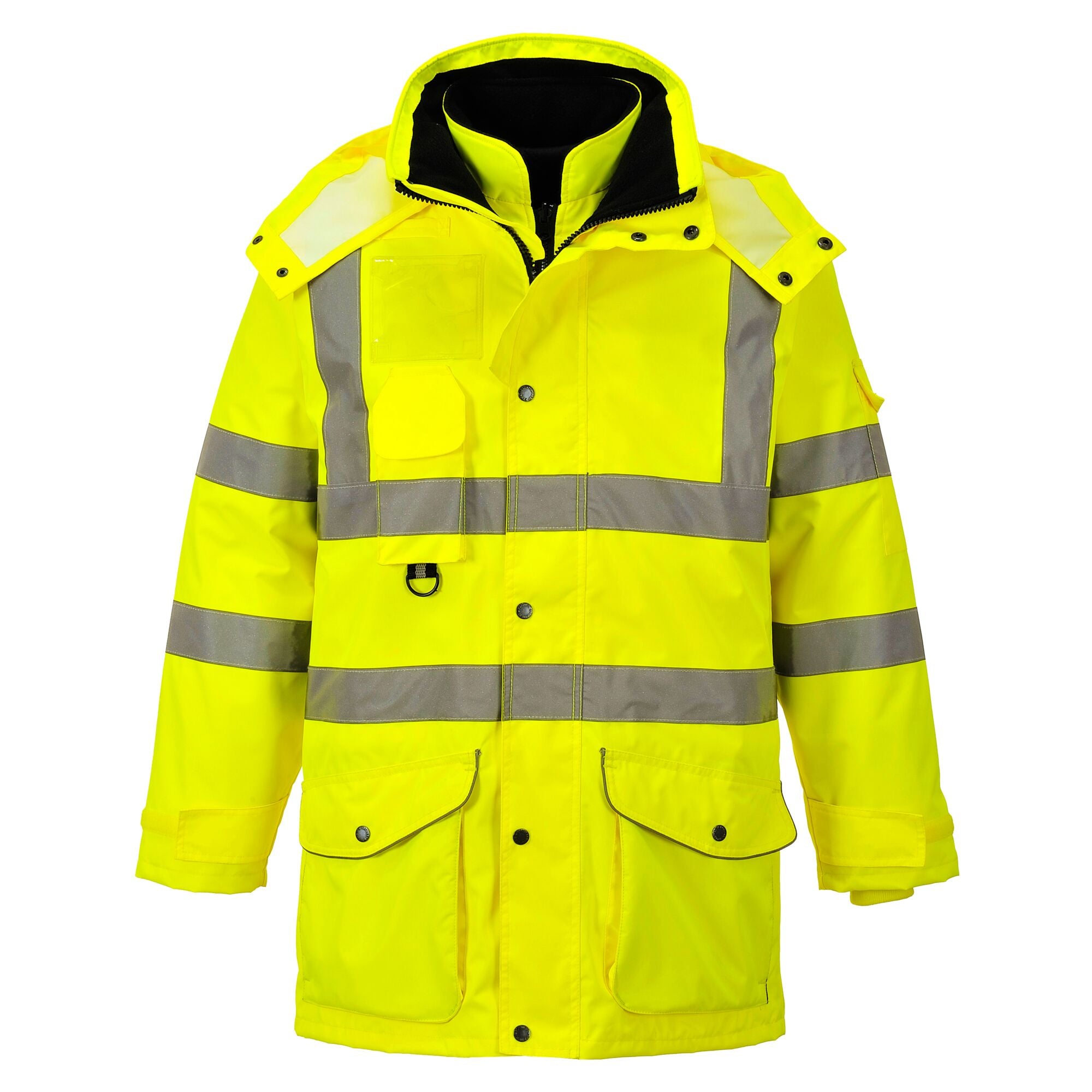 Ademend Hi-Vis 7-in-1 Verkeersjack - Geel - opname 2