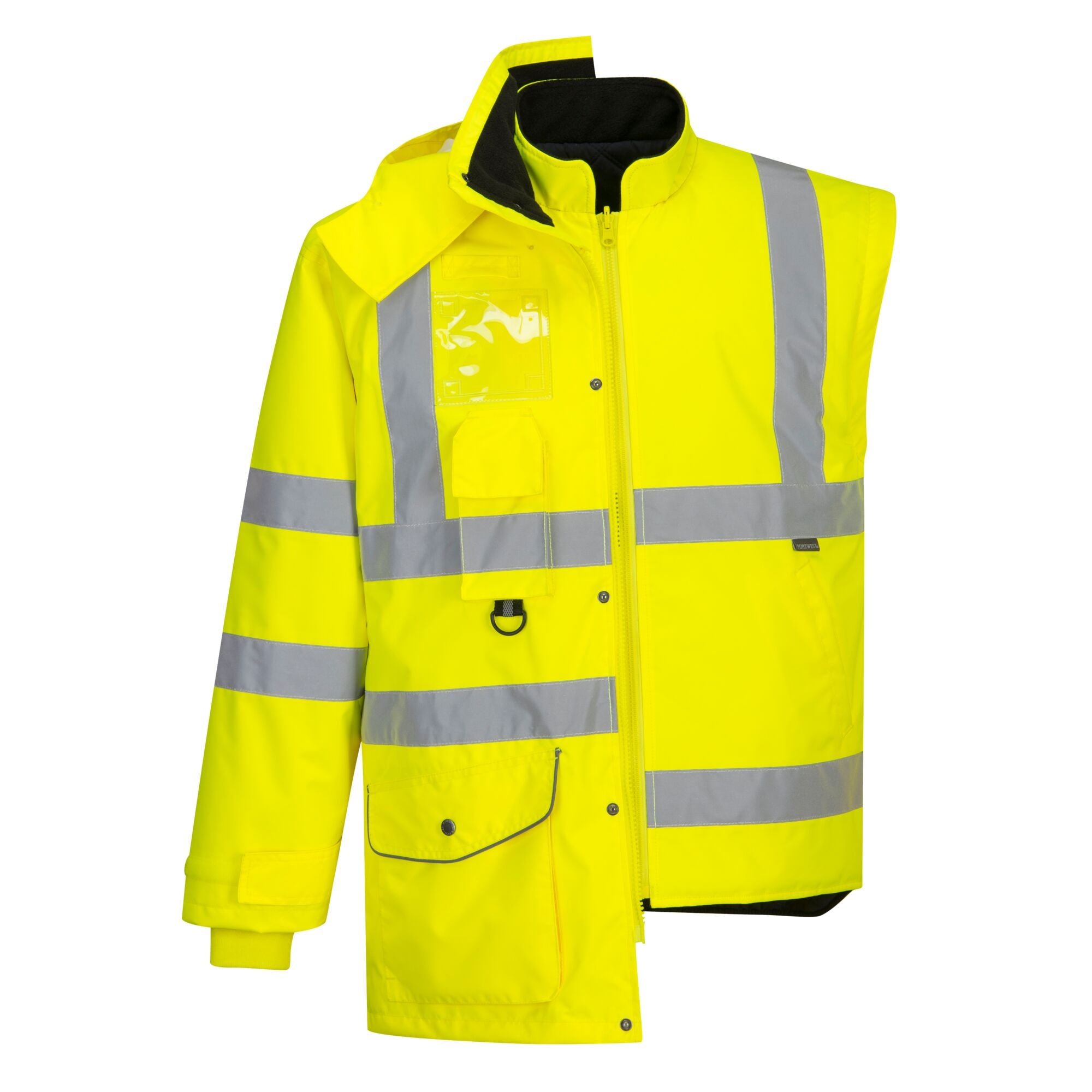Ademend Hi-Vis 7-in-1 Verkeersjack - Geel - opname 5
