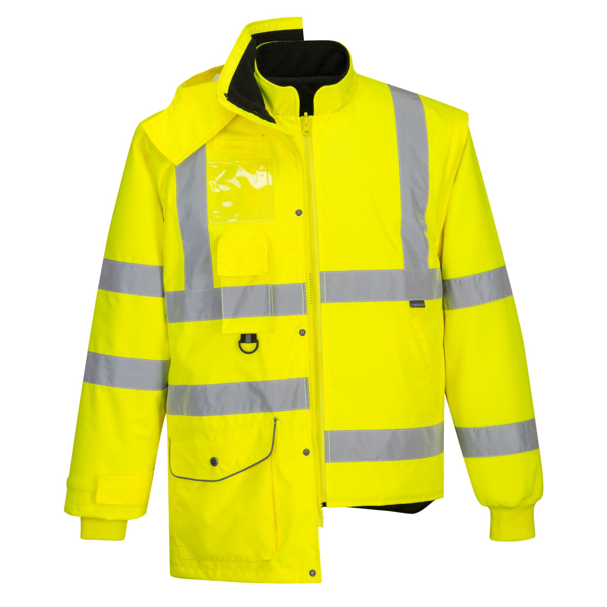 Ademend Hi-Vis 7-in-1 Verkeersjack - Geel - opname 6
