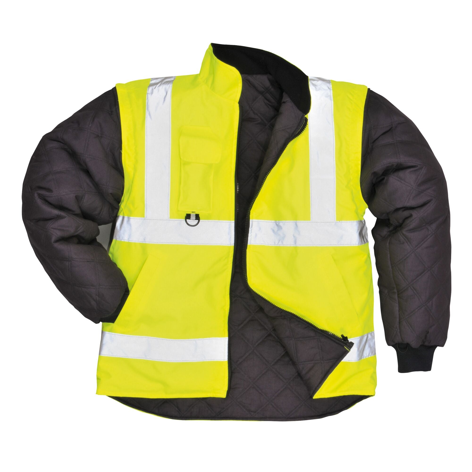 Ademend Hi-Vis 7-in-1 Verkeersjack - Geel - opname 12