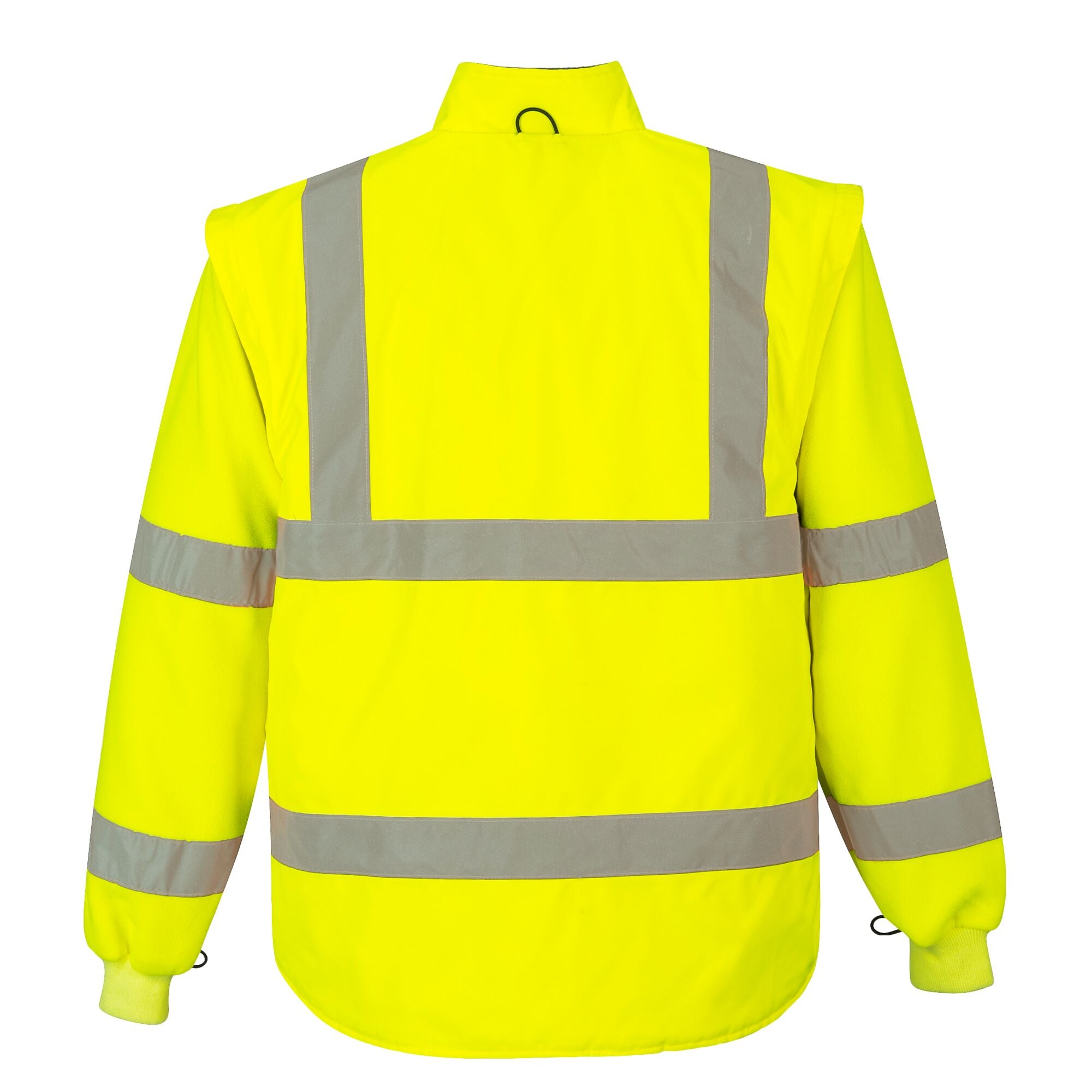 Ademend Hi-Vis 7-in-1 Verkeersjack - Geel - achterkant