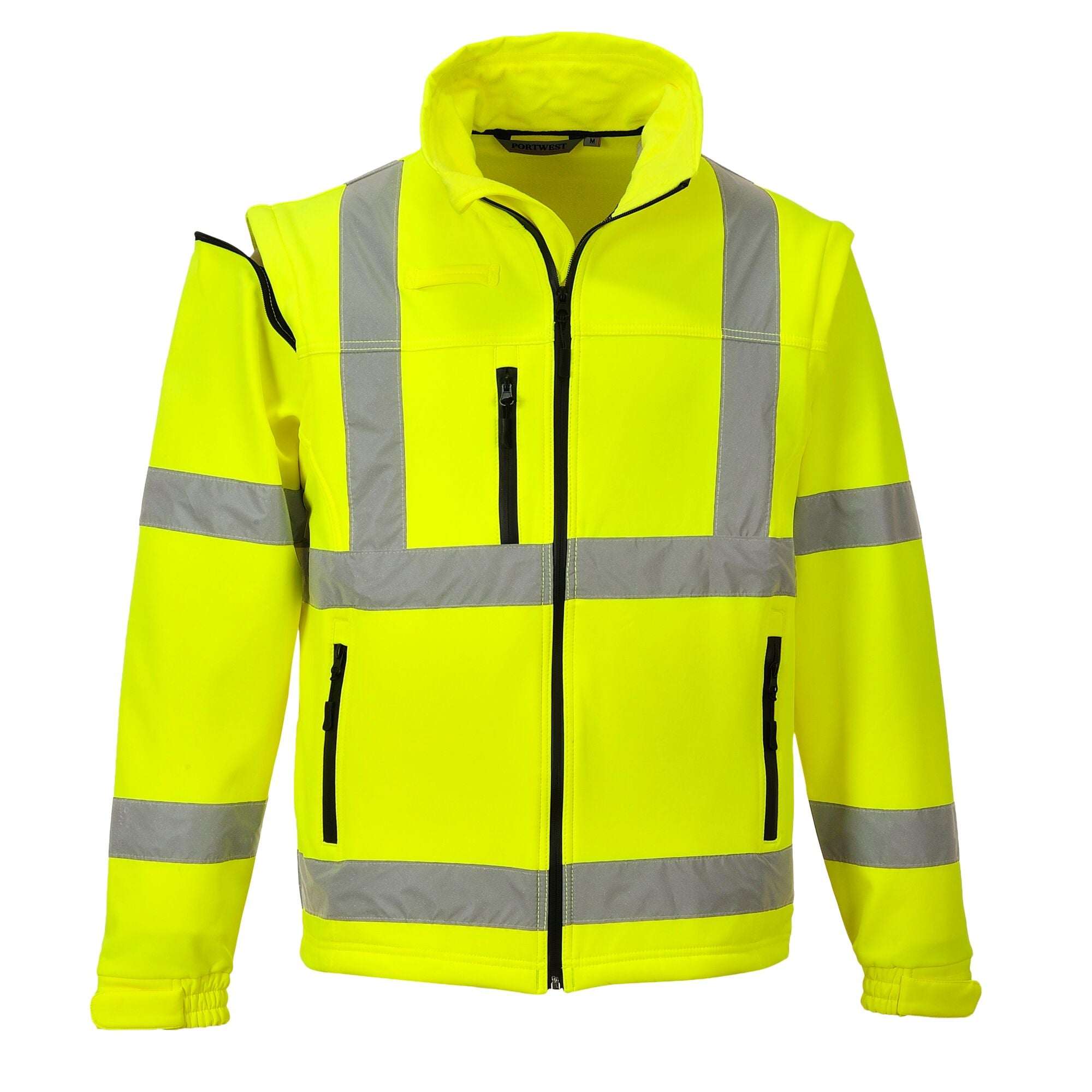 Hi-Vis Softshell Jack Softshell jas (3L) - Geel - opname 3