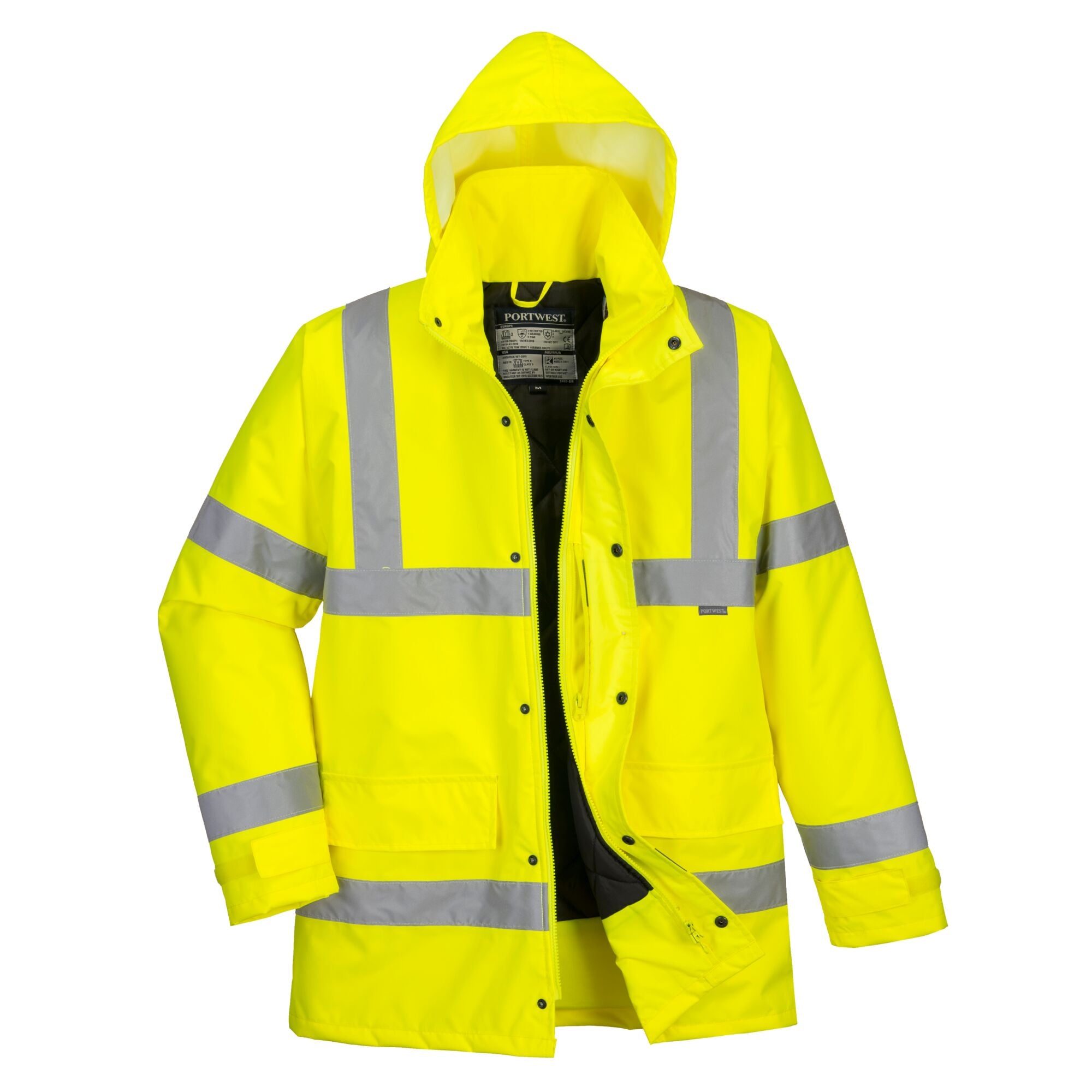 Winter Hi-Vis Verkeersjack - Geel - opname 2