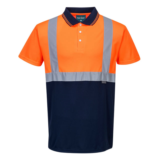 Tweekleuren Polo - Oranje/Marine