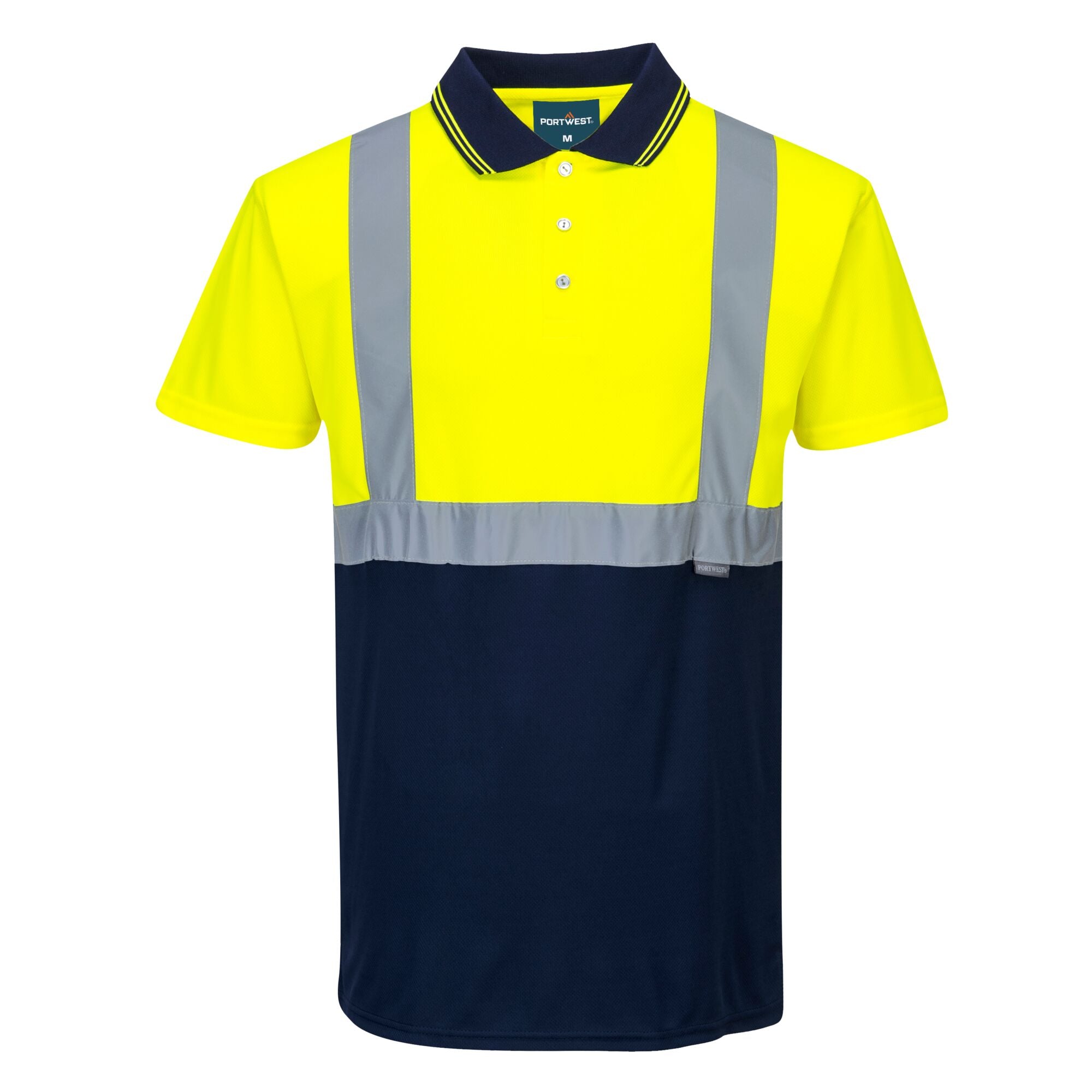 Tweekleuren Polo - Geel/Marine