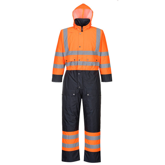 Hi-Vis Contrast Winter Coverall - Orange/Navy