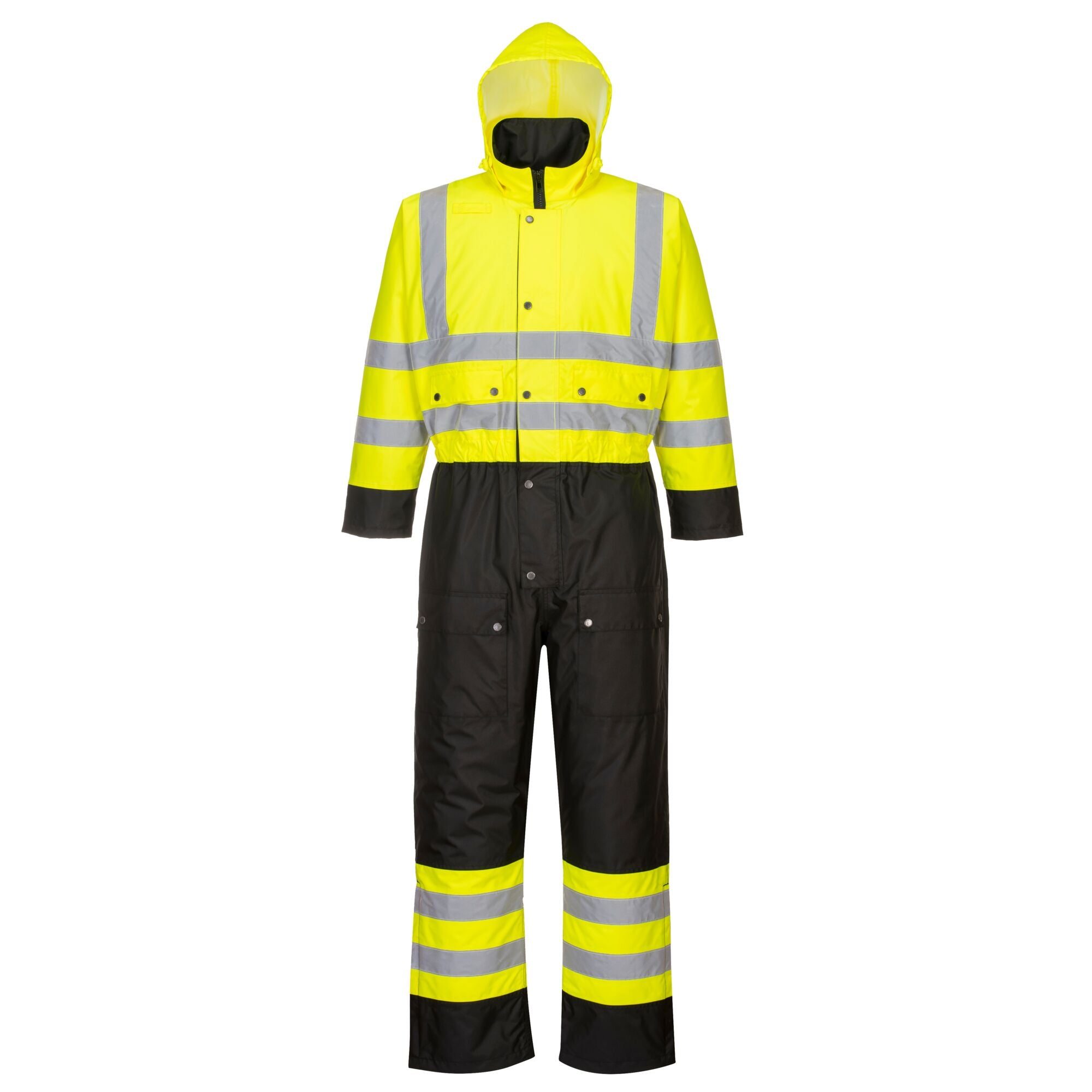 Hi-Vis Tweekleuren Overall - Gevoerd - Geel/Zwart