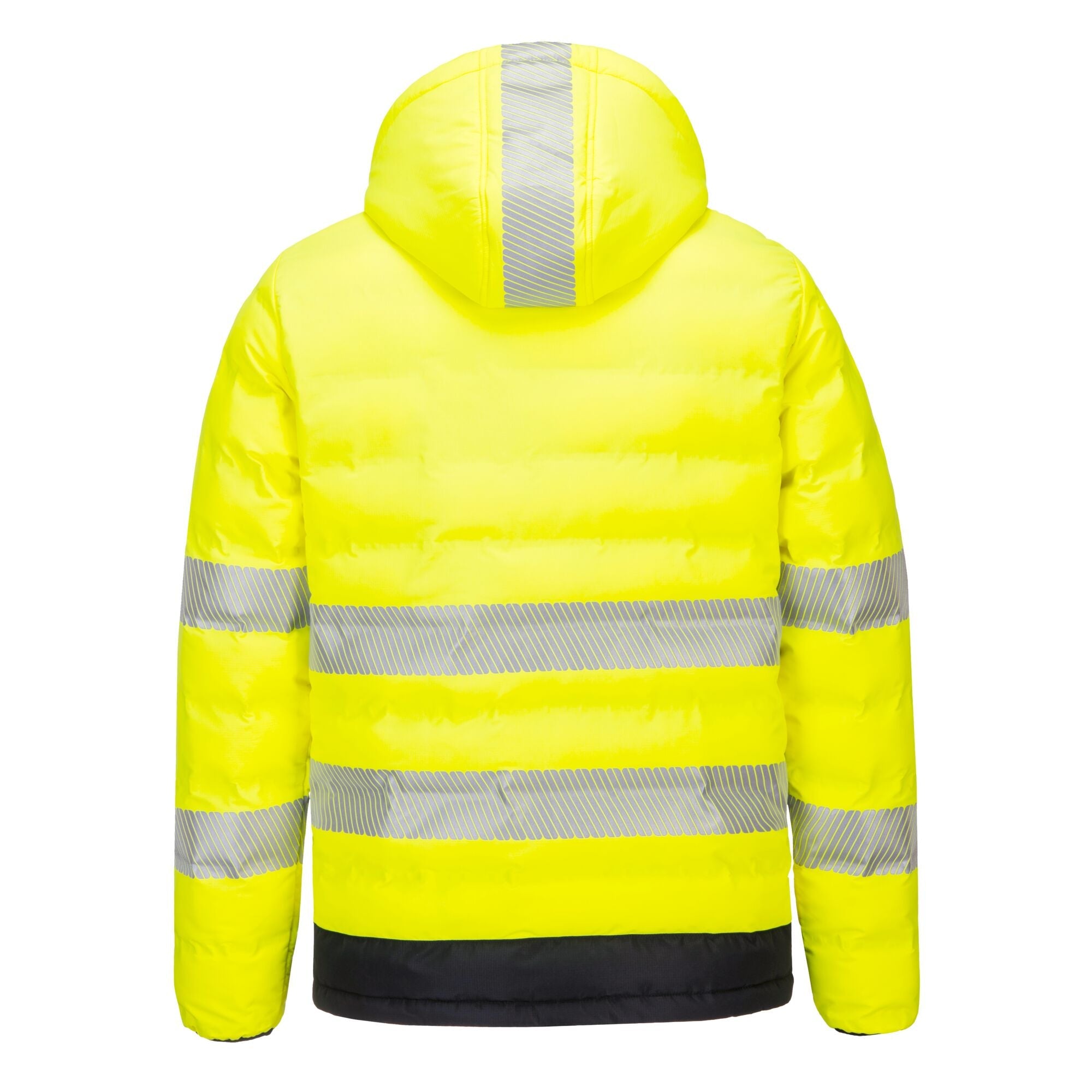 Hi-Vis Ultrasonisch Verwarmd Tunnel Jack - Geel/Zwart - achterkant