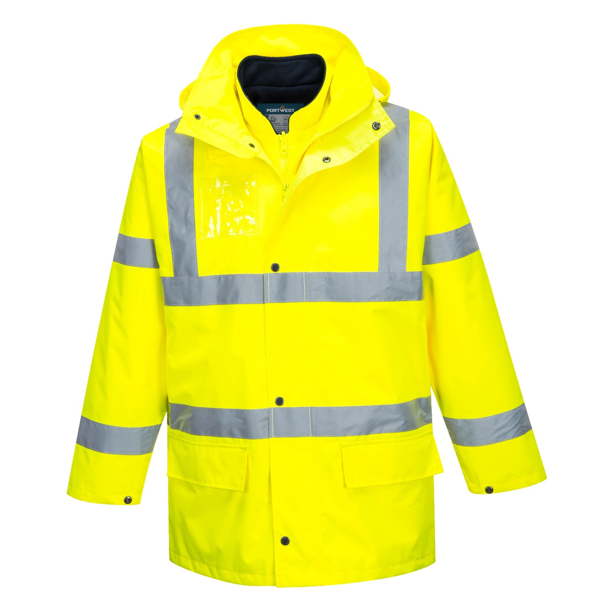 Hoge zichtbaarheid jack 5-in-1 - Geel - opname 2