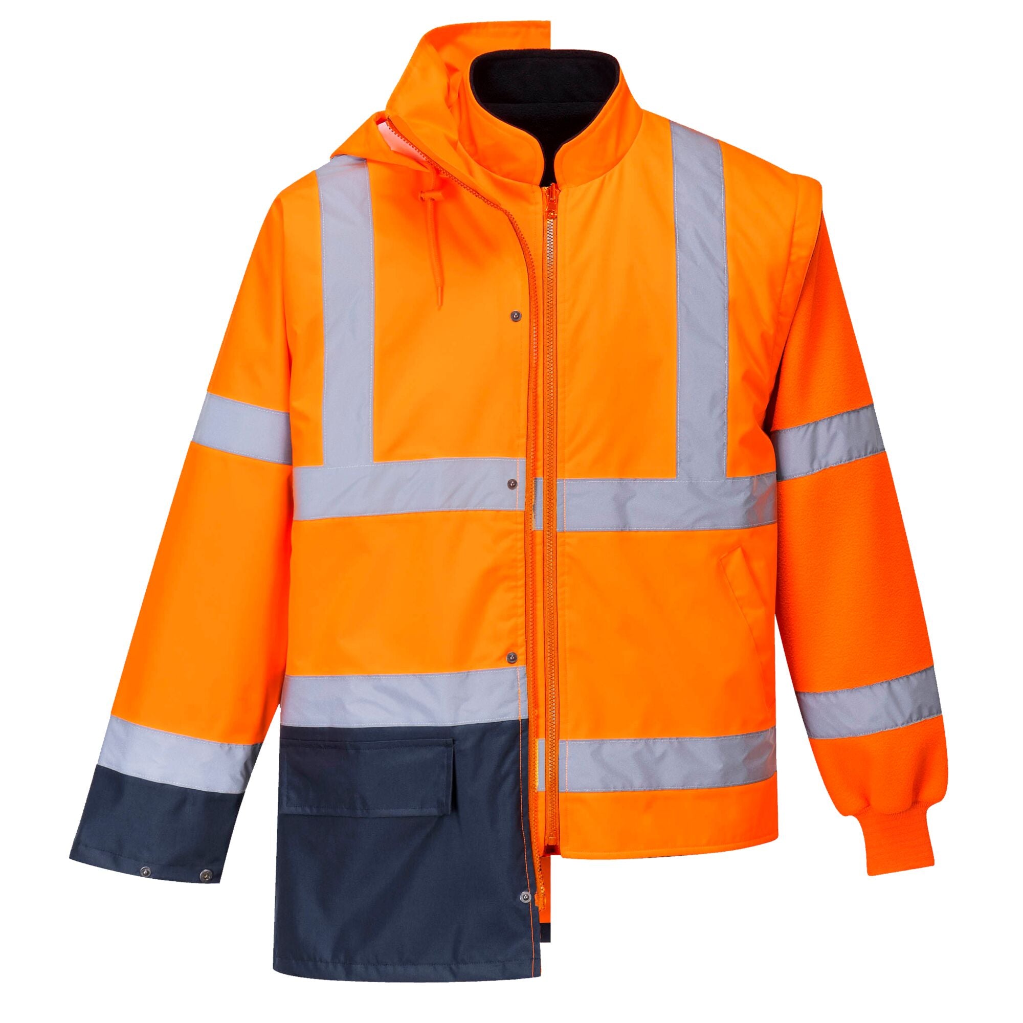Hi-Vis Essential 5-in-1 jack - Oranje/Marine - opname 5