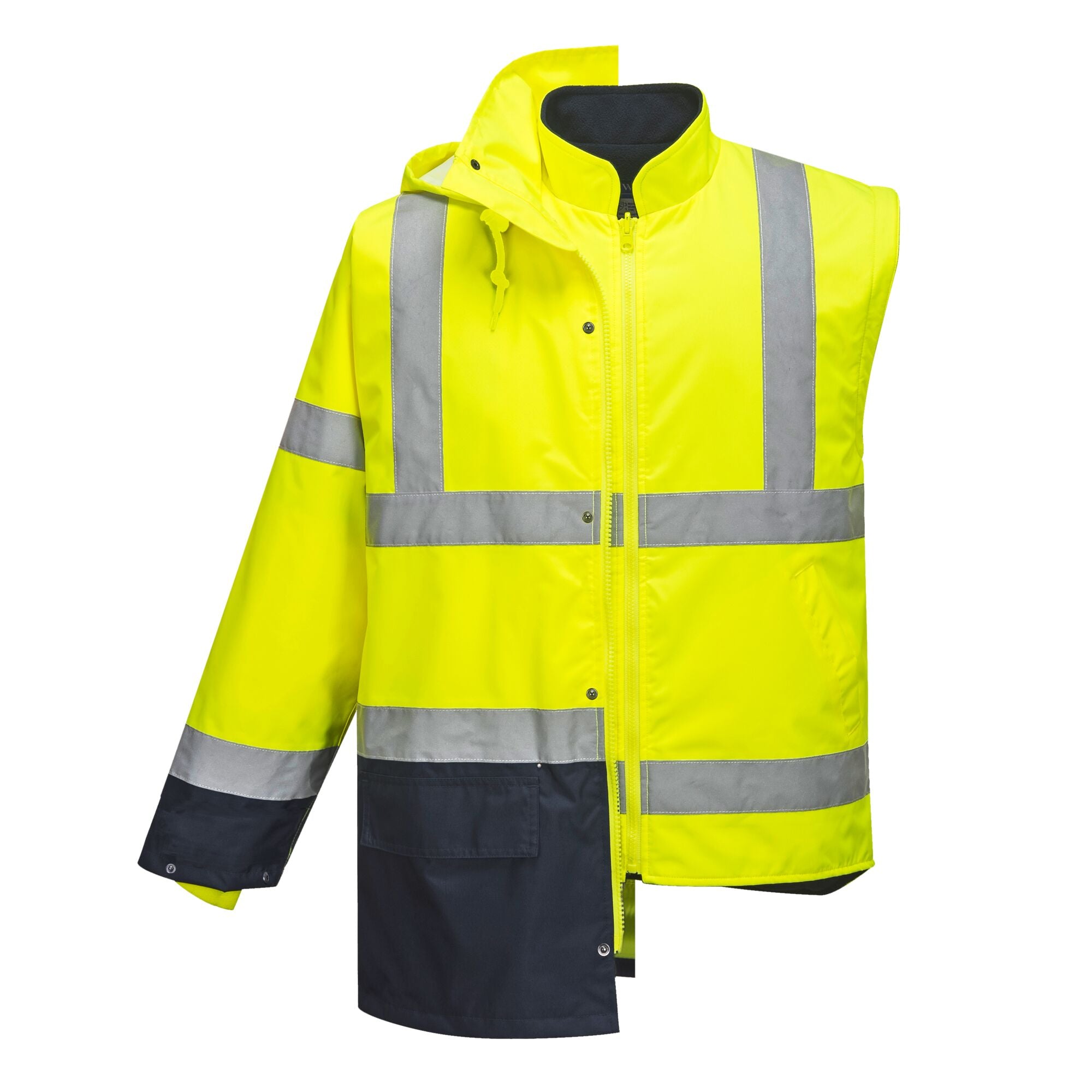 Hi-Vis Essential 5-in-1 jack - Geel/Marine - opname 3
