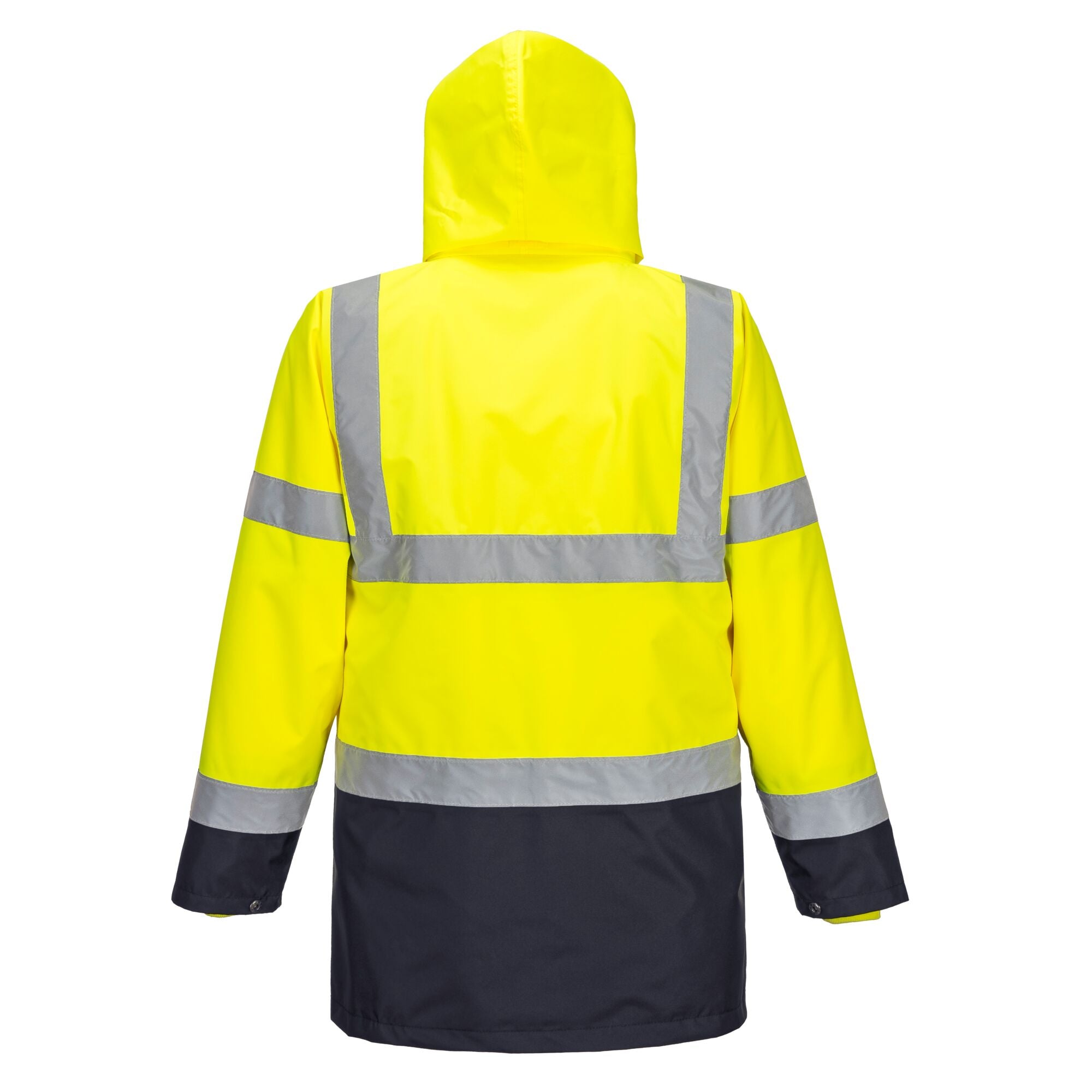 Hi-Vis Essential 5-in-1 jack - Geel/Marine - achterkant